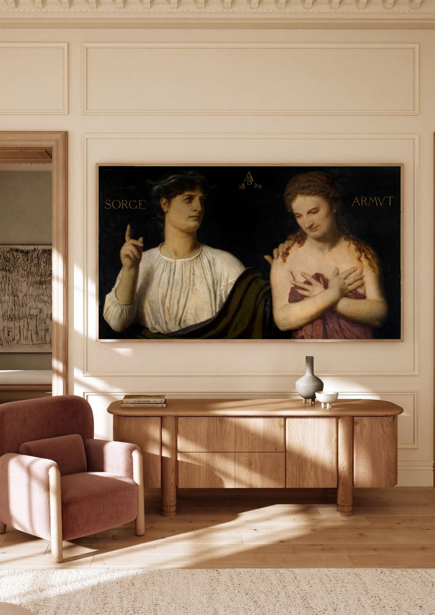 Quadro Decorativo Sorgete Armvt - Arnold Böcklin em ambiente decorado