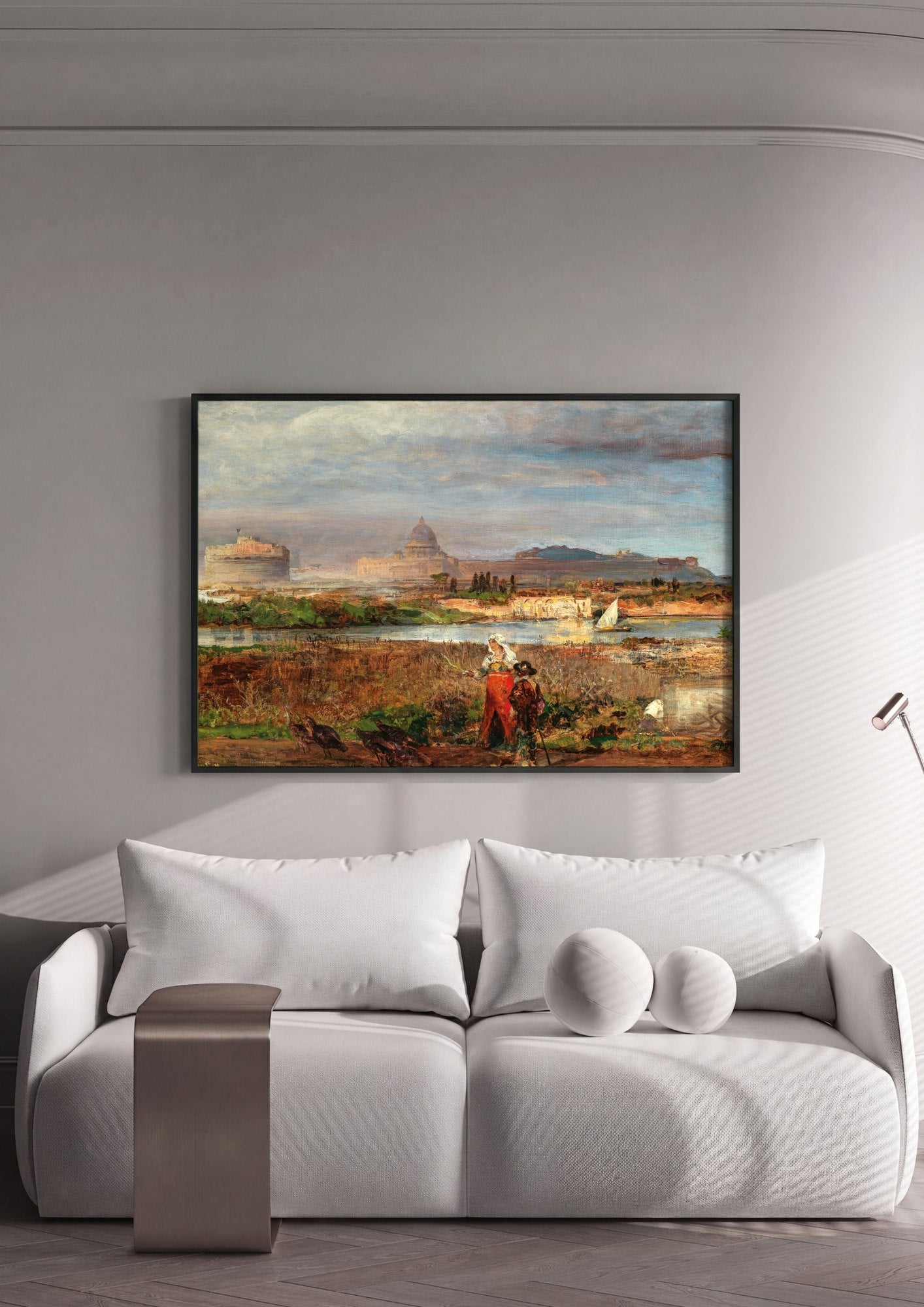 Quadro Decorativo Paisagem Romana - Oswald Achenbach | quadro emoldurado na parede