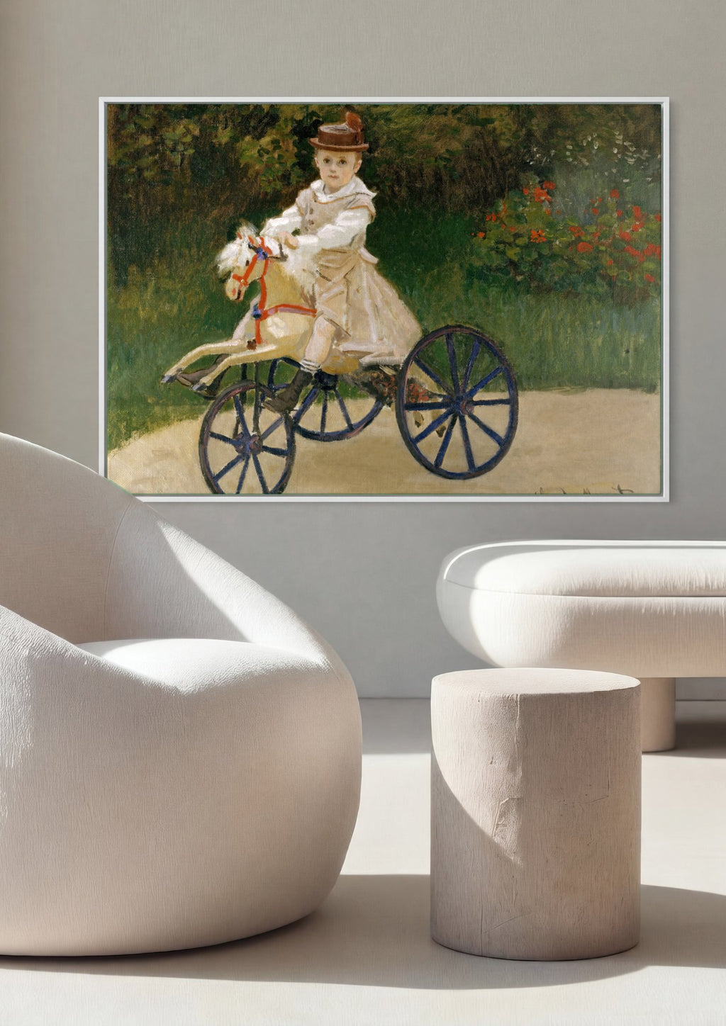 Quadro Decorativo Jean Monet no Cavalo de Madeira - Claude Monet | quadro emoldurado na parede