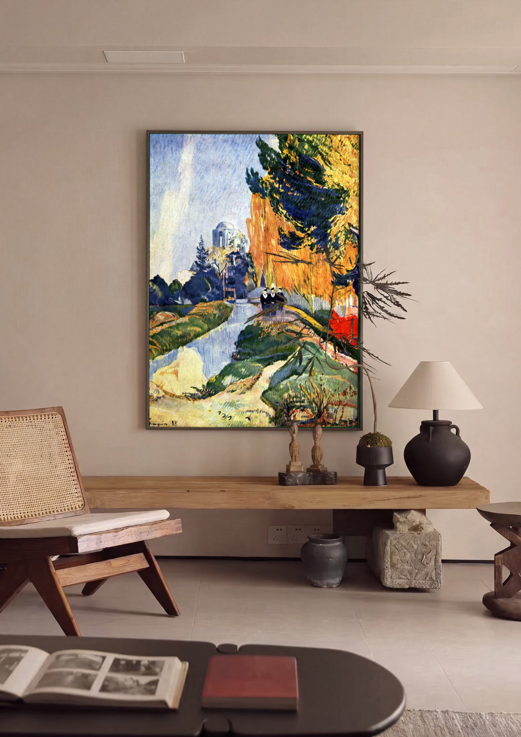Quadro Decorativo A Lagoa de Vaugirard - Gauguin em ambiente decorado