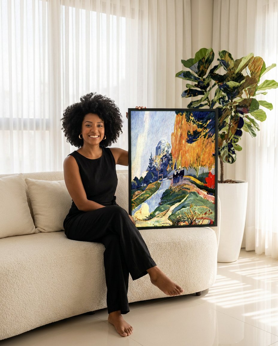 Quadro Decorativo A Lagoa de Vaugirard - Gauguin com modelo em ambiente
