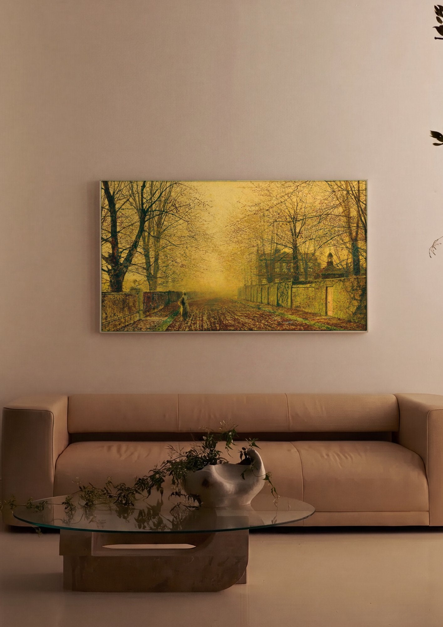 Quadro Decorativo A Mist Covered Road - J. Atkinson Grimshaw em ambiente decorado