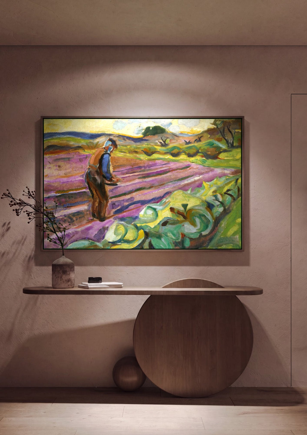 Quadro Decorativo Campo Lavrado - Edvard Munch em ambiente decorado