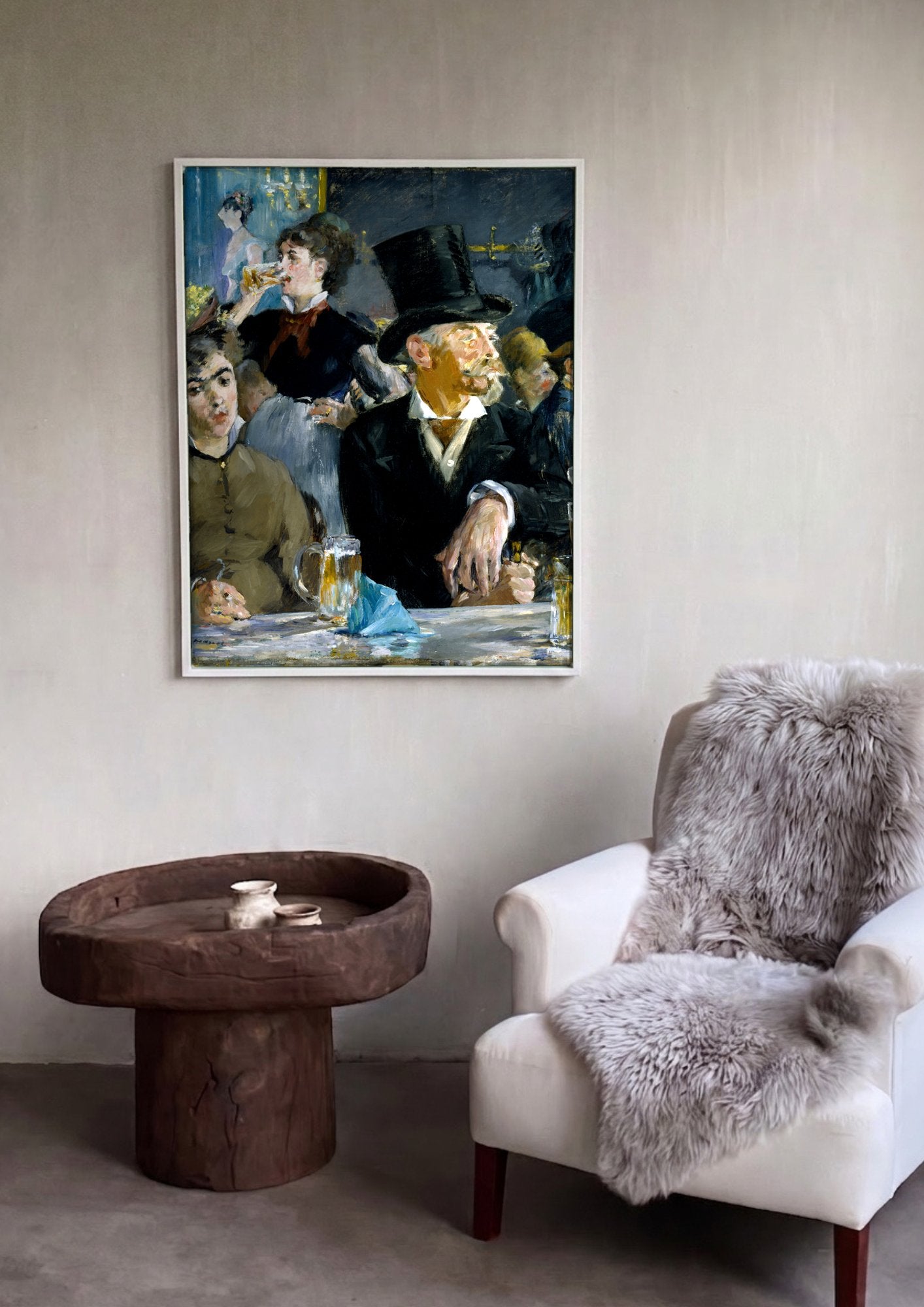 Quadro Decorativo A Cervejaria - Edouard Manet em ambiente decorado