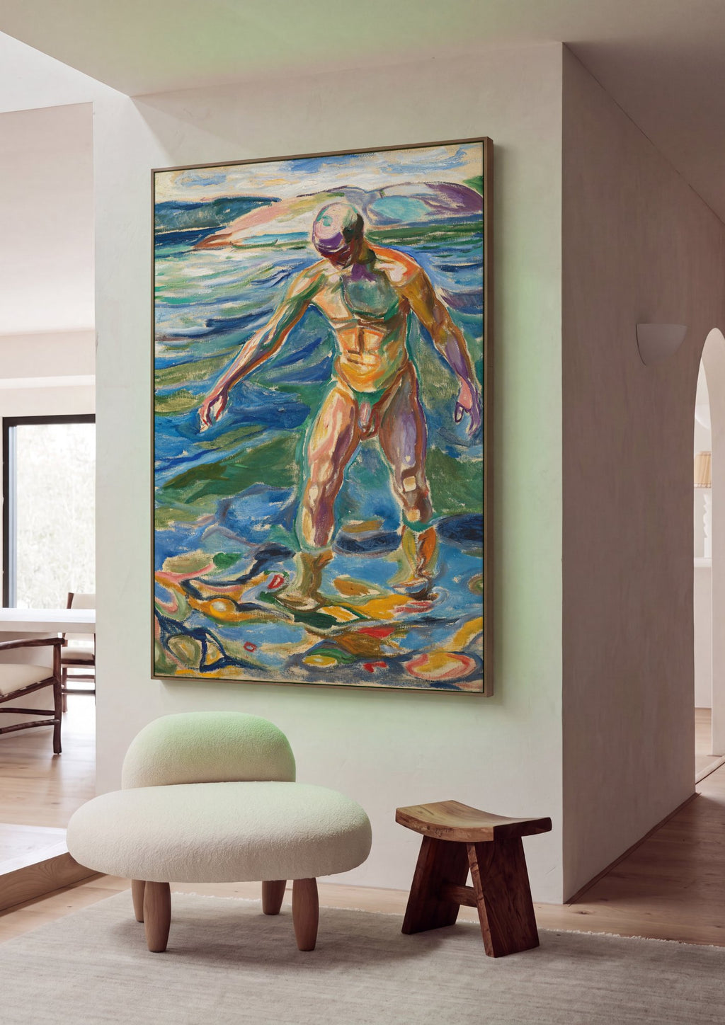 Quadro Decorativo Homem na Água - Edvard Munch em ambiente decorado