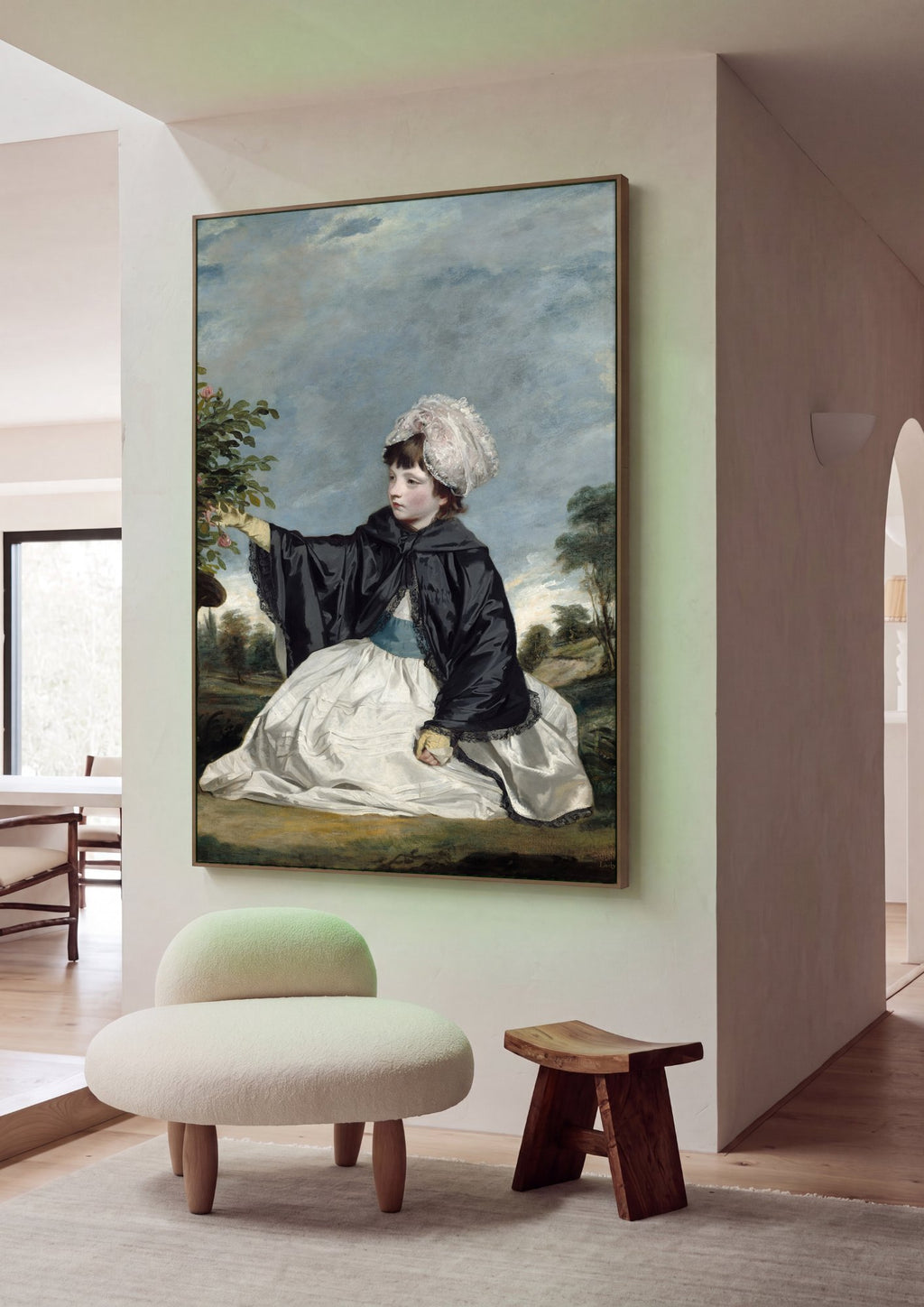 Quadro Decorativo Lady Caroline Howard - Sir Joshua Reynolds em ambiente decorado