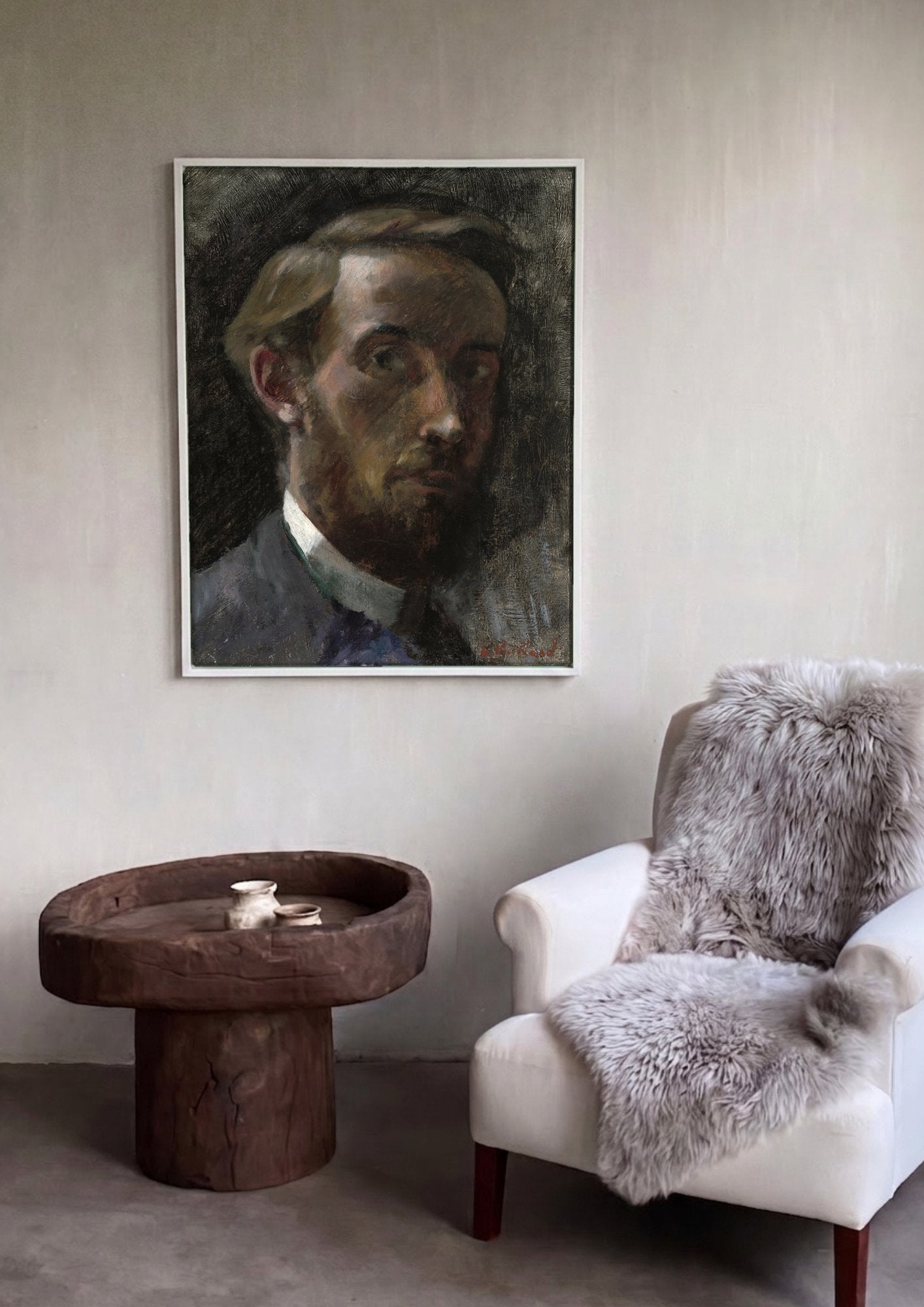 Quadro Decorativo Autorretrato - Édouard Vuillard em ambiente decorado