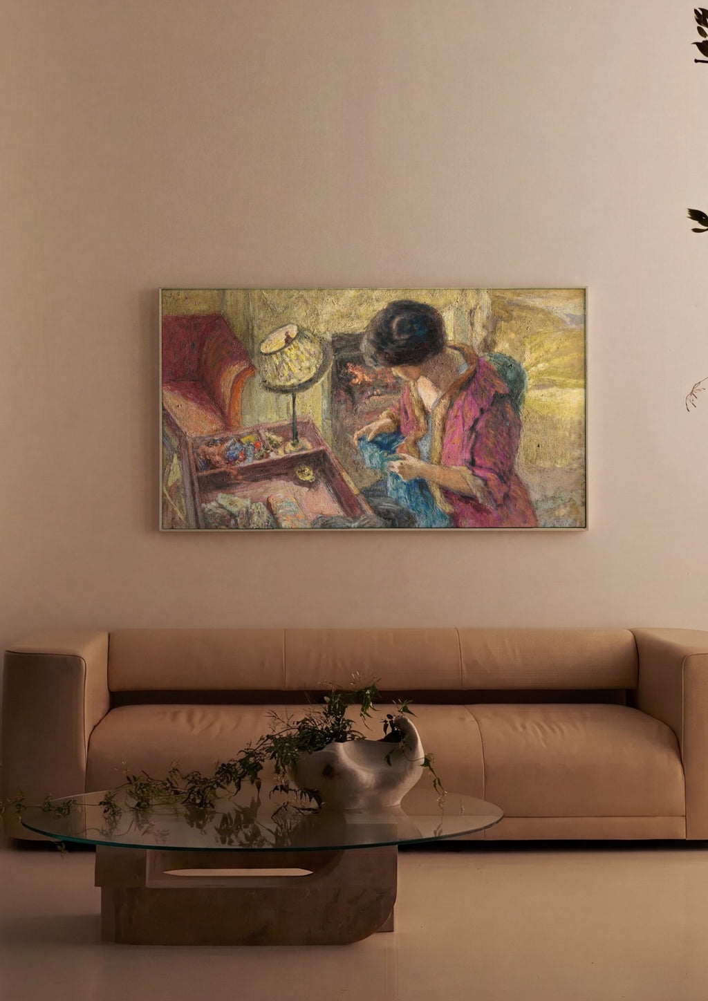Quadro Decorativo A Costureira - Édouard Vuillard em ambiente decorado