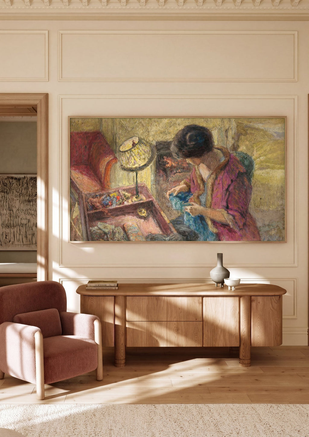 Quadro Decorativo A Costureira - Édouard Vuillard em ambiente decorado