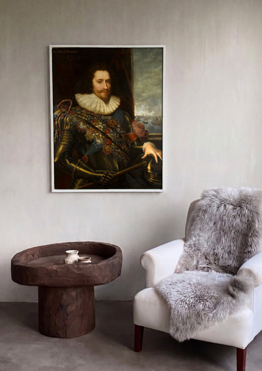 Quadro Decorativo Duque de Buckingham - Daniël Mijtens em ambiente decorado
