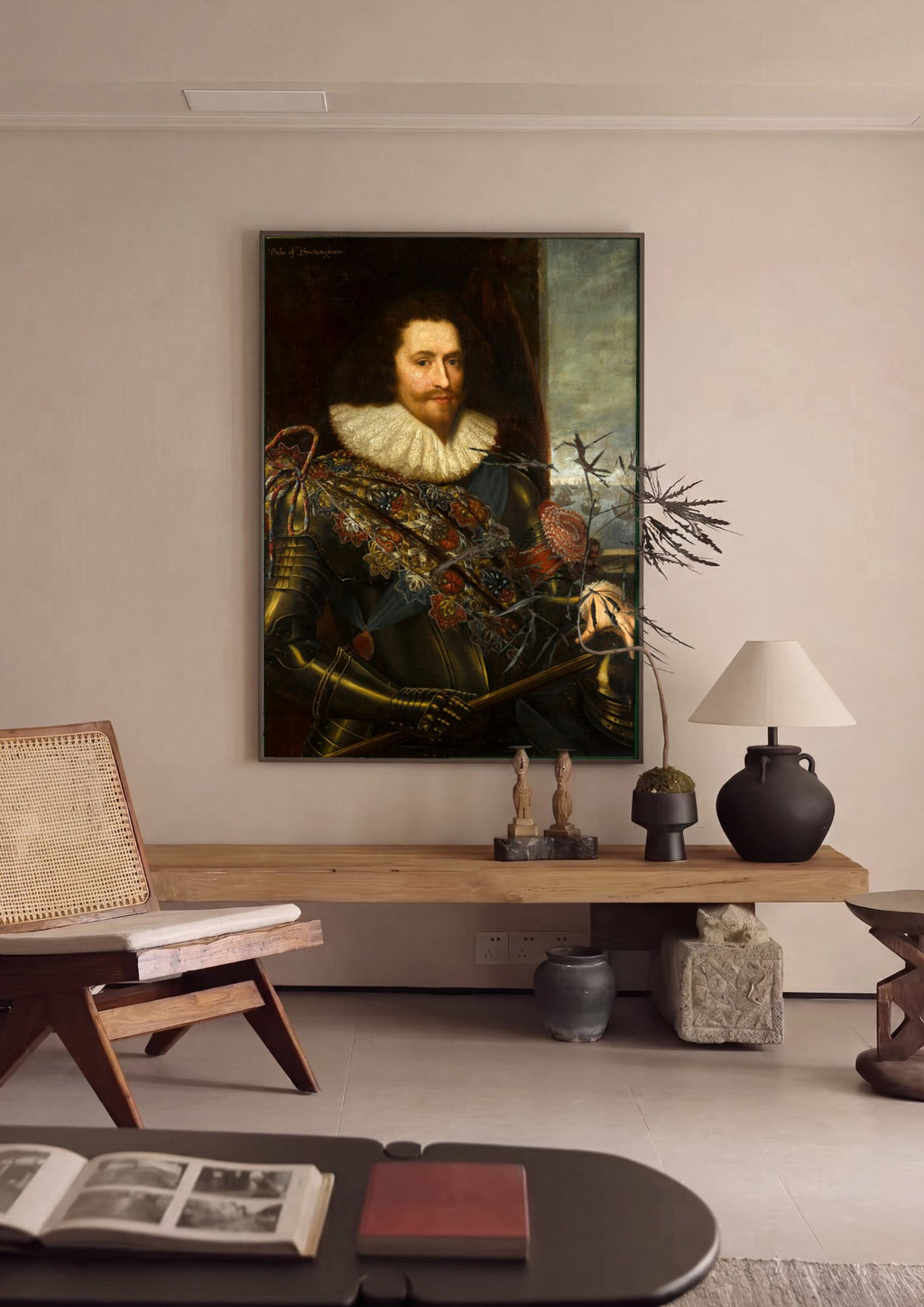 Quadro Decorativo Duque de Buckingham - Daniël Mijtens em ambiente decorado