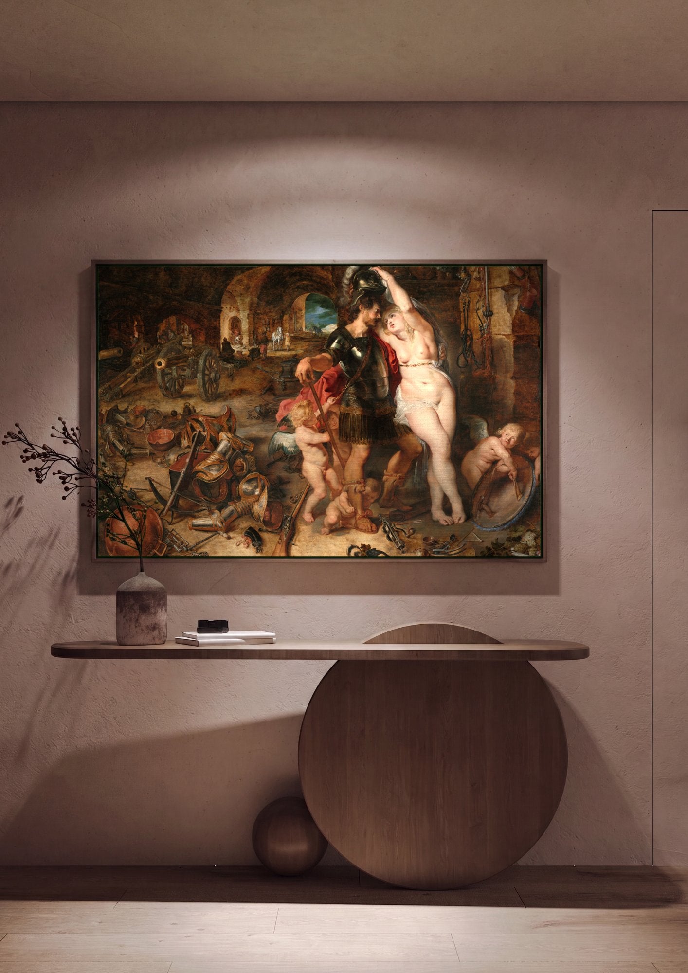 Quadro Decorativo A Alegoria da Paz e da Guerra - Rubens em ambiente decorado