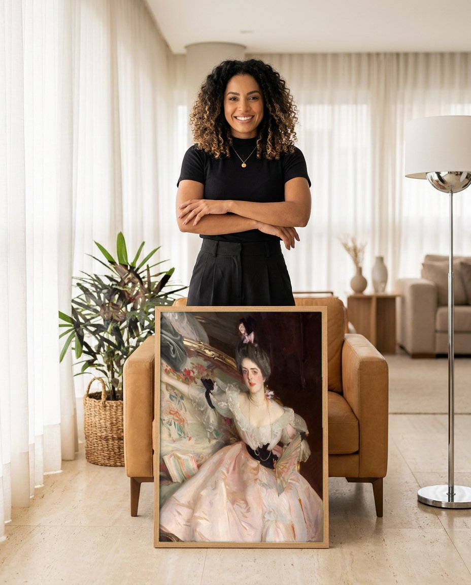 Quadro Decorativo As Filhas de Edward Darley Boit - John Singer Sargent com modelo em ambiente
