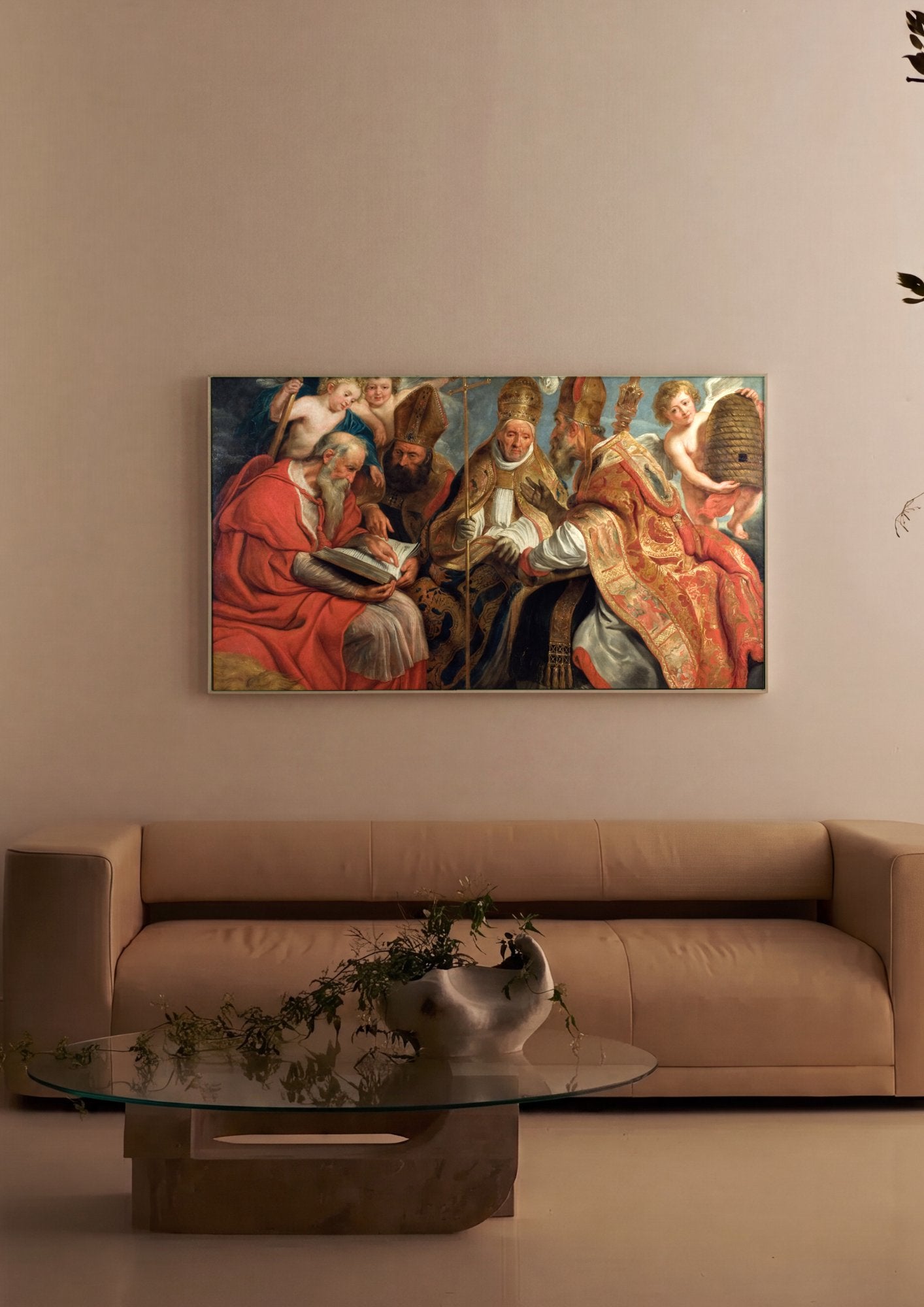 Quadro Decorativo Os Quatro Doutores da Igreja - Jacob Jordaens em ambiente decorado