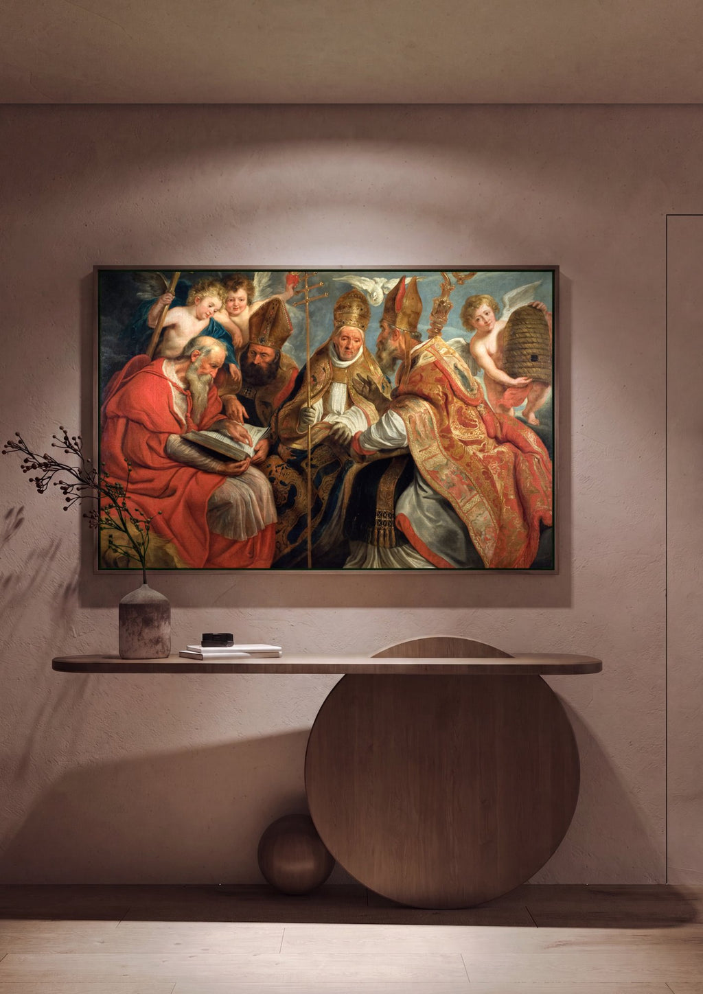 Quadro Decorativo Os Quatro Doutores da Igreja - Jacob Jordaens em ambiente decorado