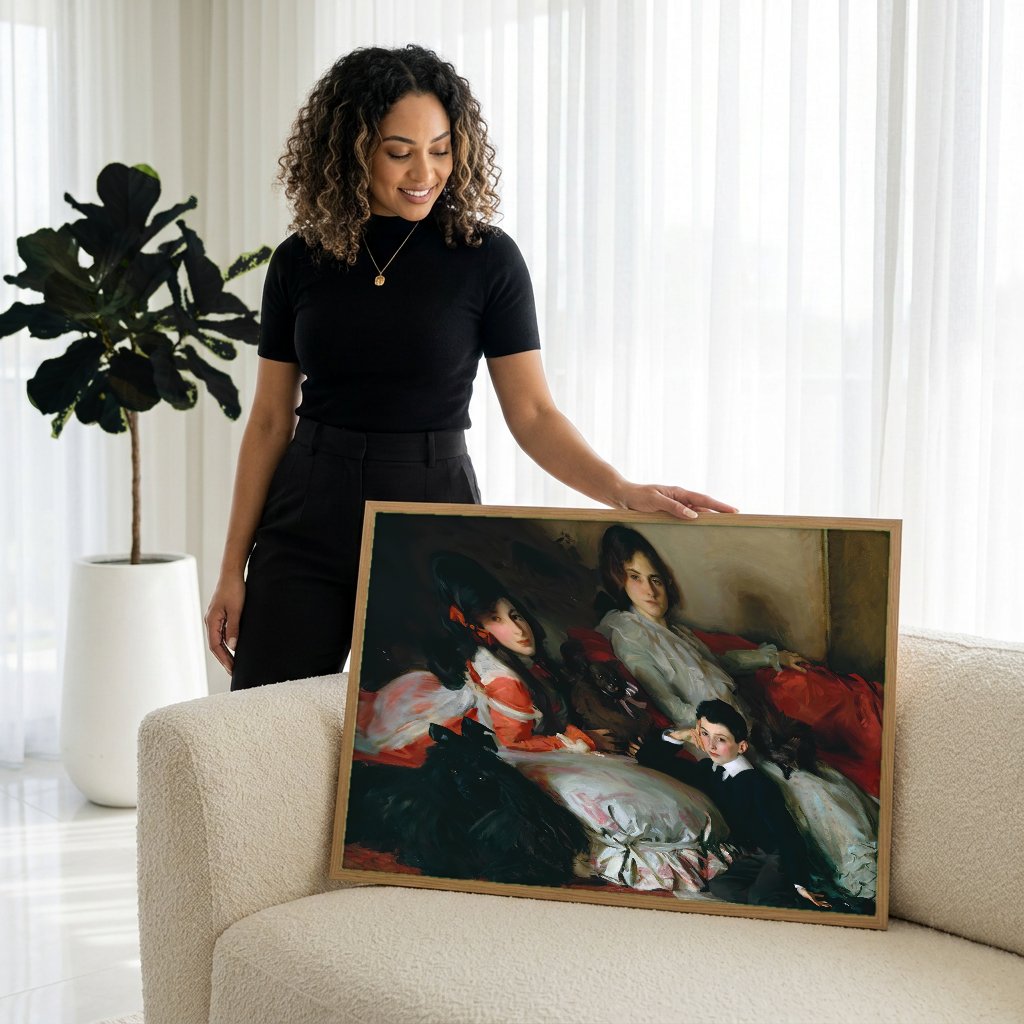 Quadro Decorativo As Filhas de Edward Darley Boit - John Singer Sargent com modelo em ambiente