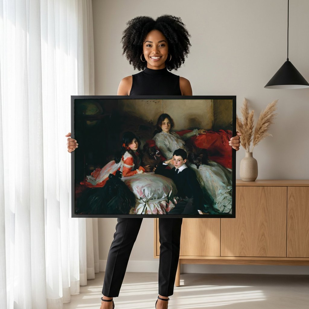 Quadro Decorativo As Filhas de Edward Darley Boit - John Singer Sargent com modelo em ambiente