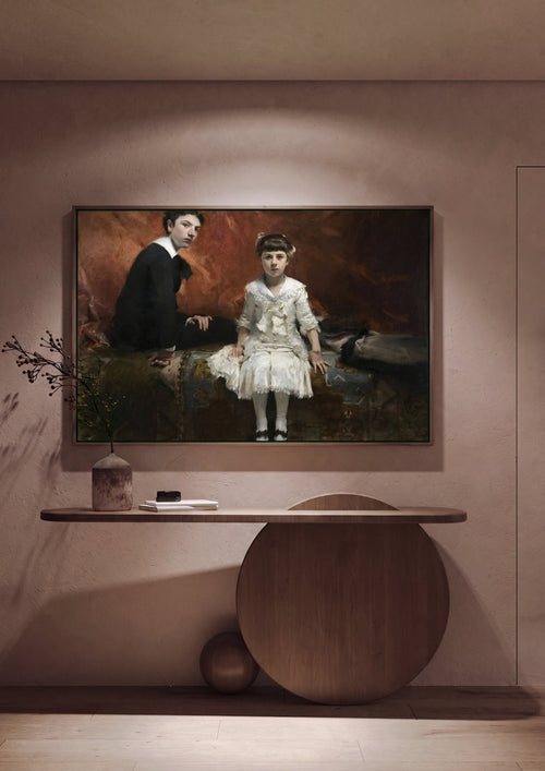 Quadro Decorativo 'As Filhas de Edward Darley Boit' - Sargent em ambiente decorado