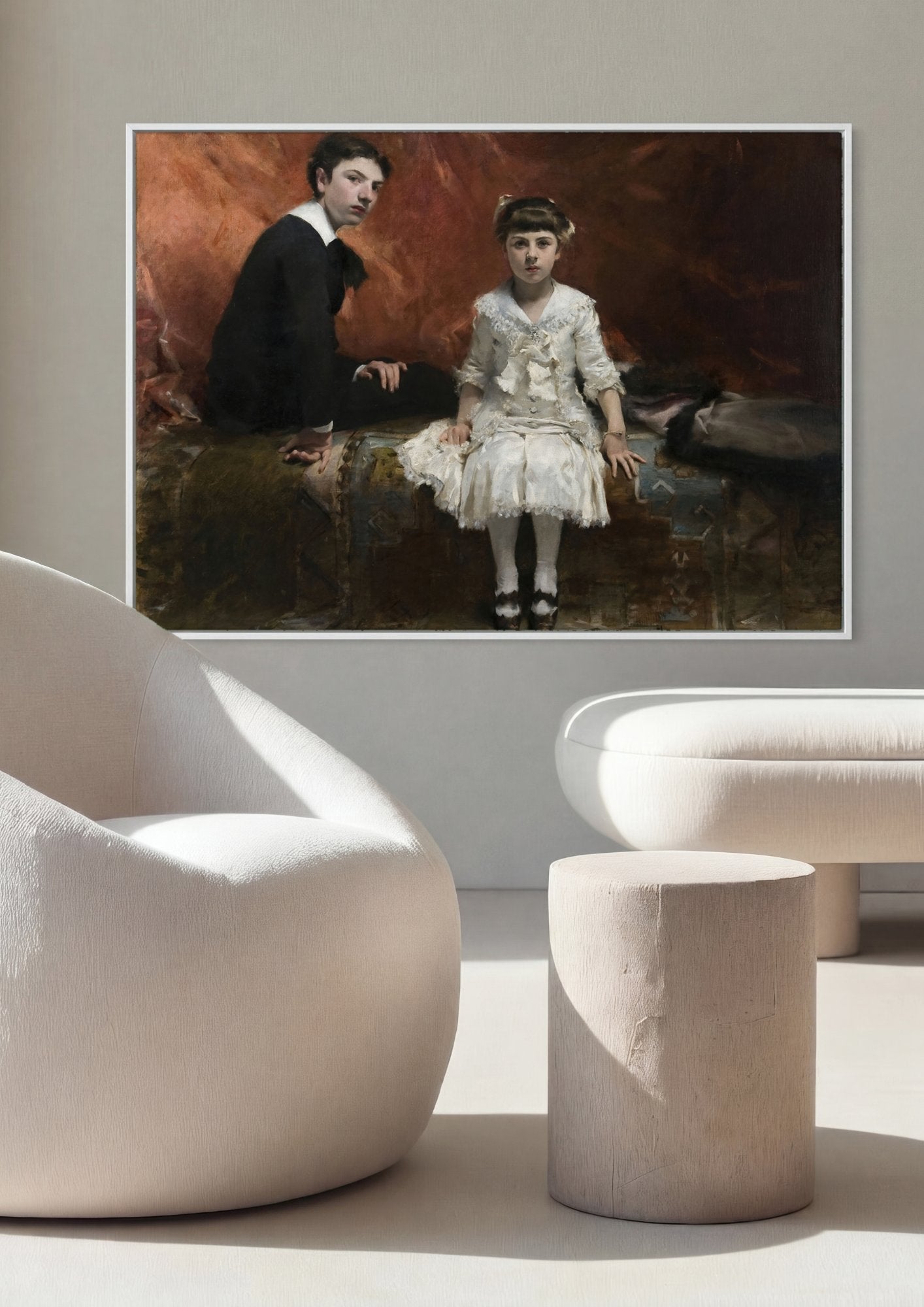 Quadro Decorativo 'As Filhas de Edward Darley Boit' - Sargent em ambiente decorado
