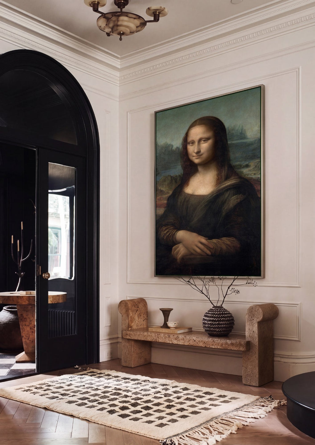 Quadro Decorativo Mona Lisa - Leonardo da Vinci em ambiente decorado