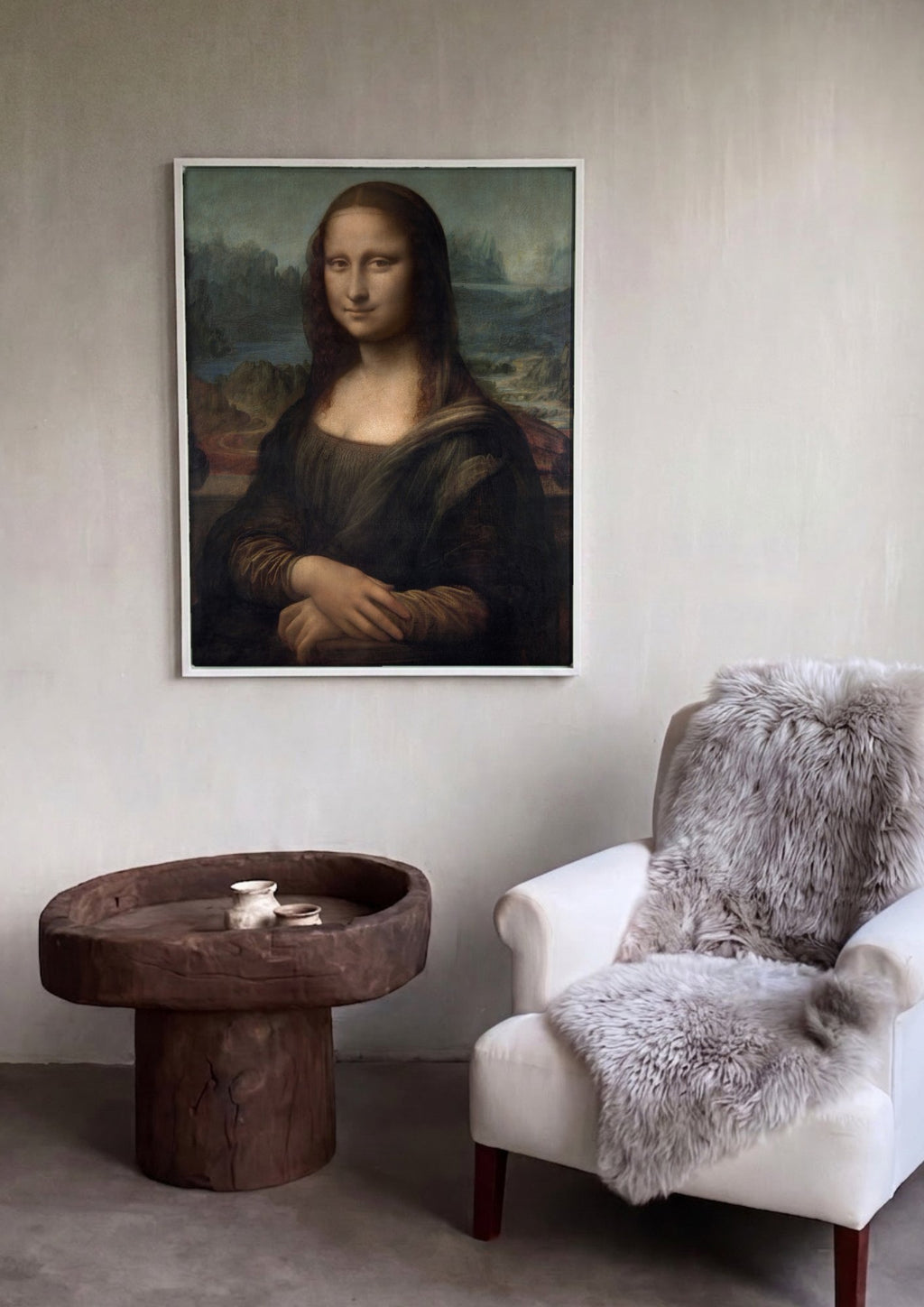 Quadro Decorativo Mona Lisa - Leonardo da Vinci em ambiente decorado