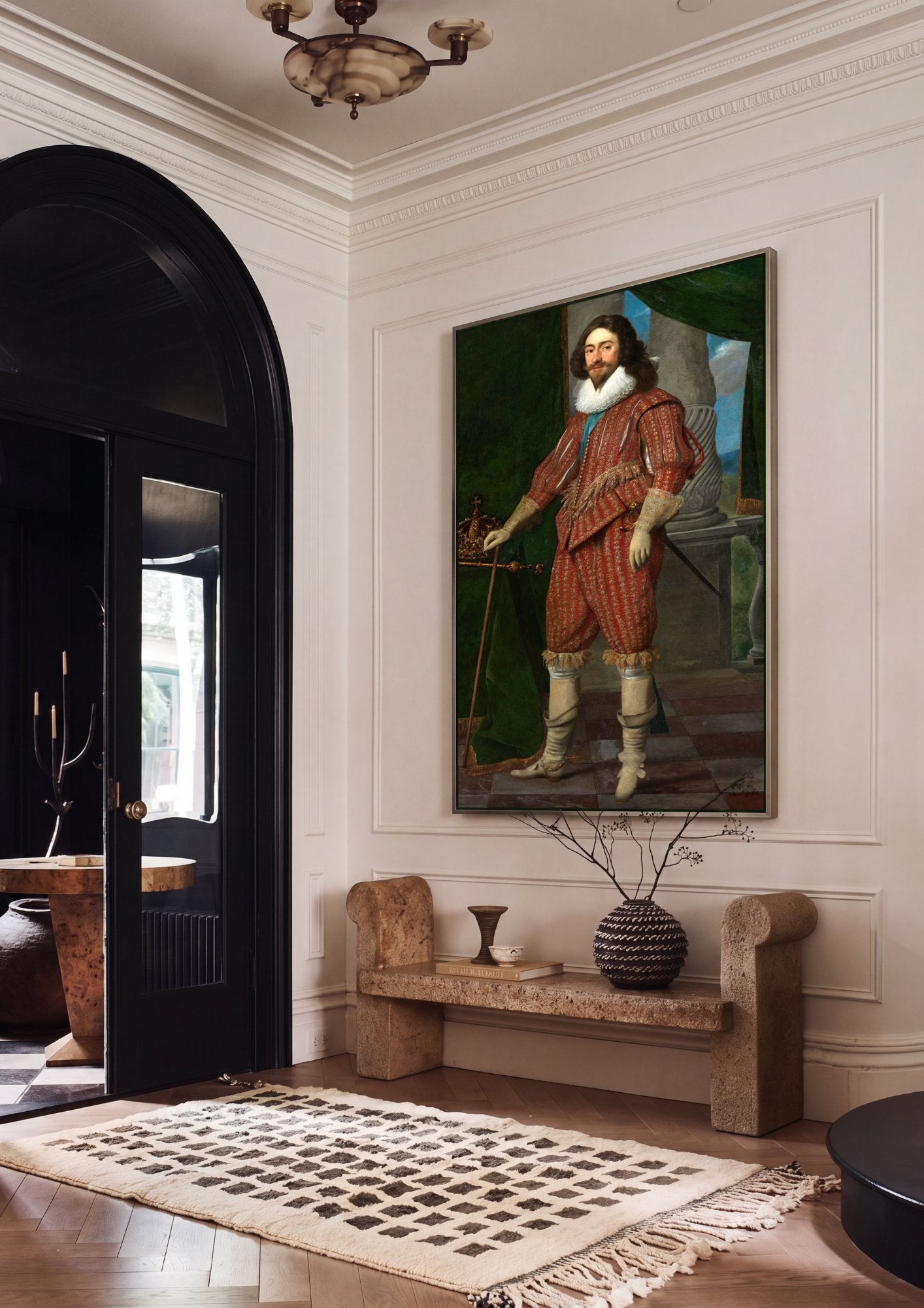 Quadro Decorativo Retrato de Carlos I - Daniël Mijtens em ambiente decorado