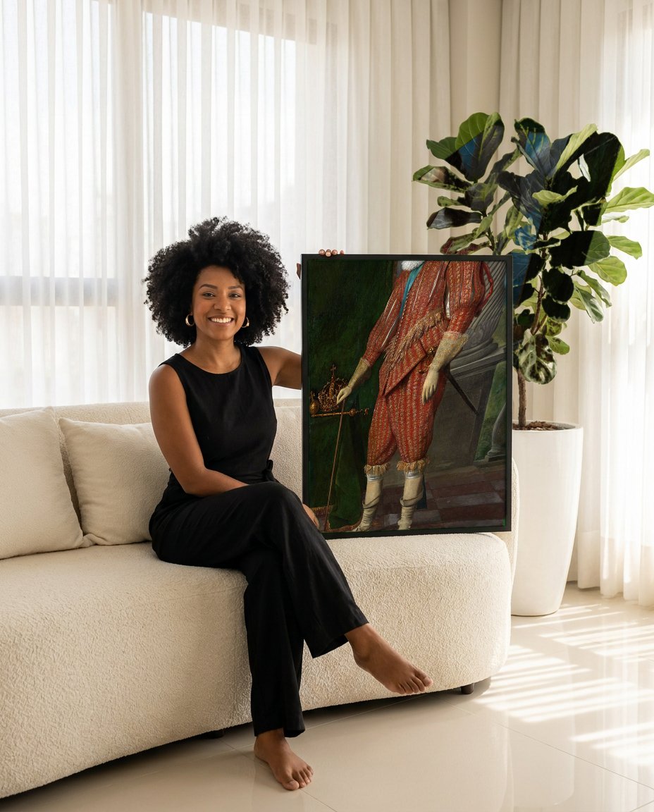 Quadro Decorativo Retrato de Carlos I - Daniël Mijtens com modelo em ambiente