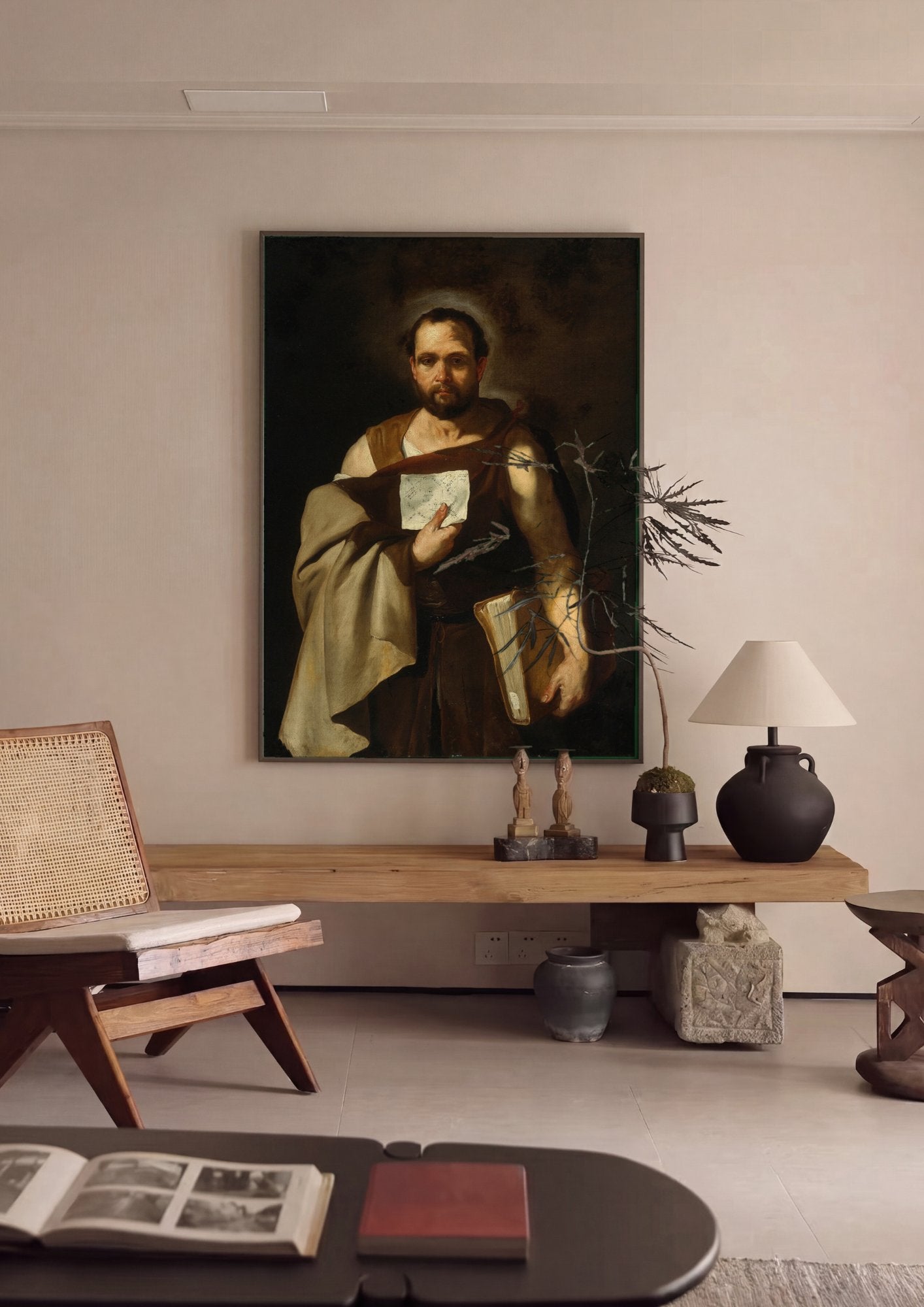 Quadro Decorativo 'São Tomás' - Luca Giordano em ambiente decorado