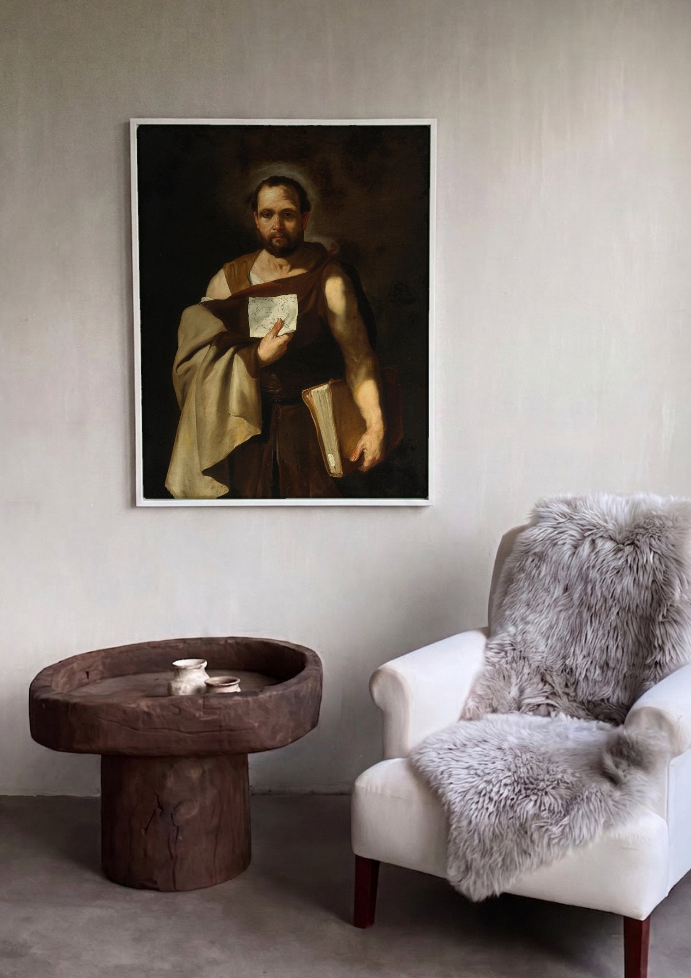 Quadro Decorativo 'São Tomás' - Luca Giordano em ambiente decorado