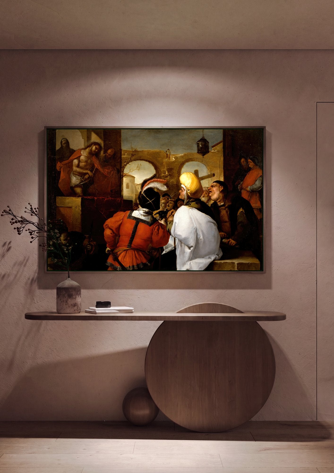 Quadro Decorativo Ecce Homo - Luca Giordano em ambiente decorado