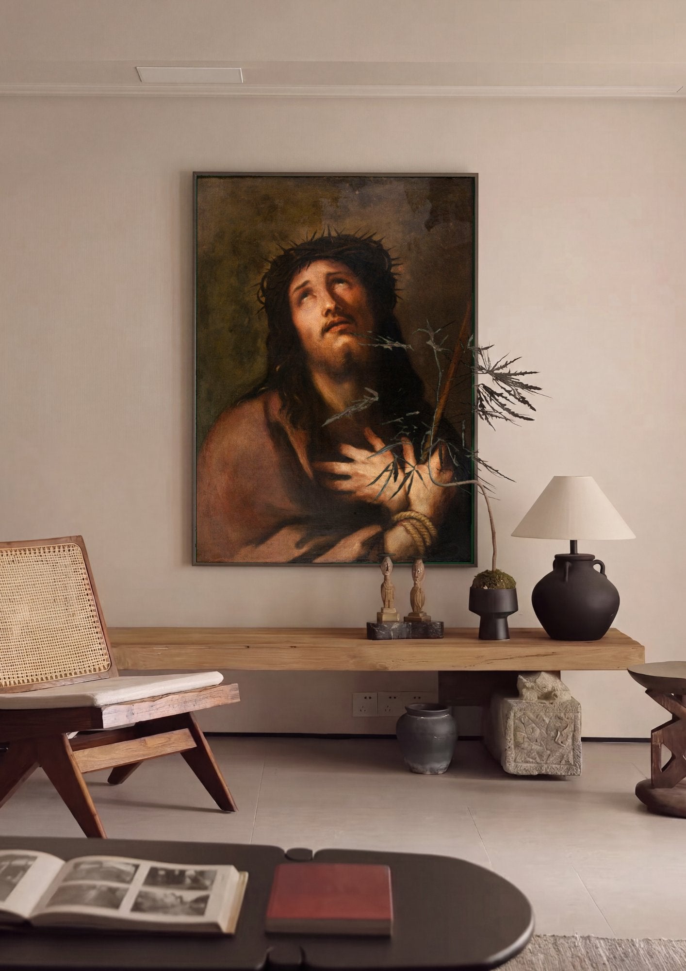 Quadro Decorativo Ecce Homo - Luca Giordano em ambiente decorado