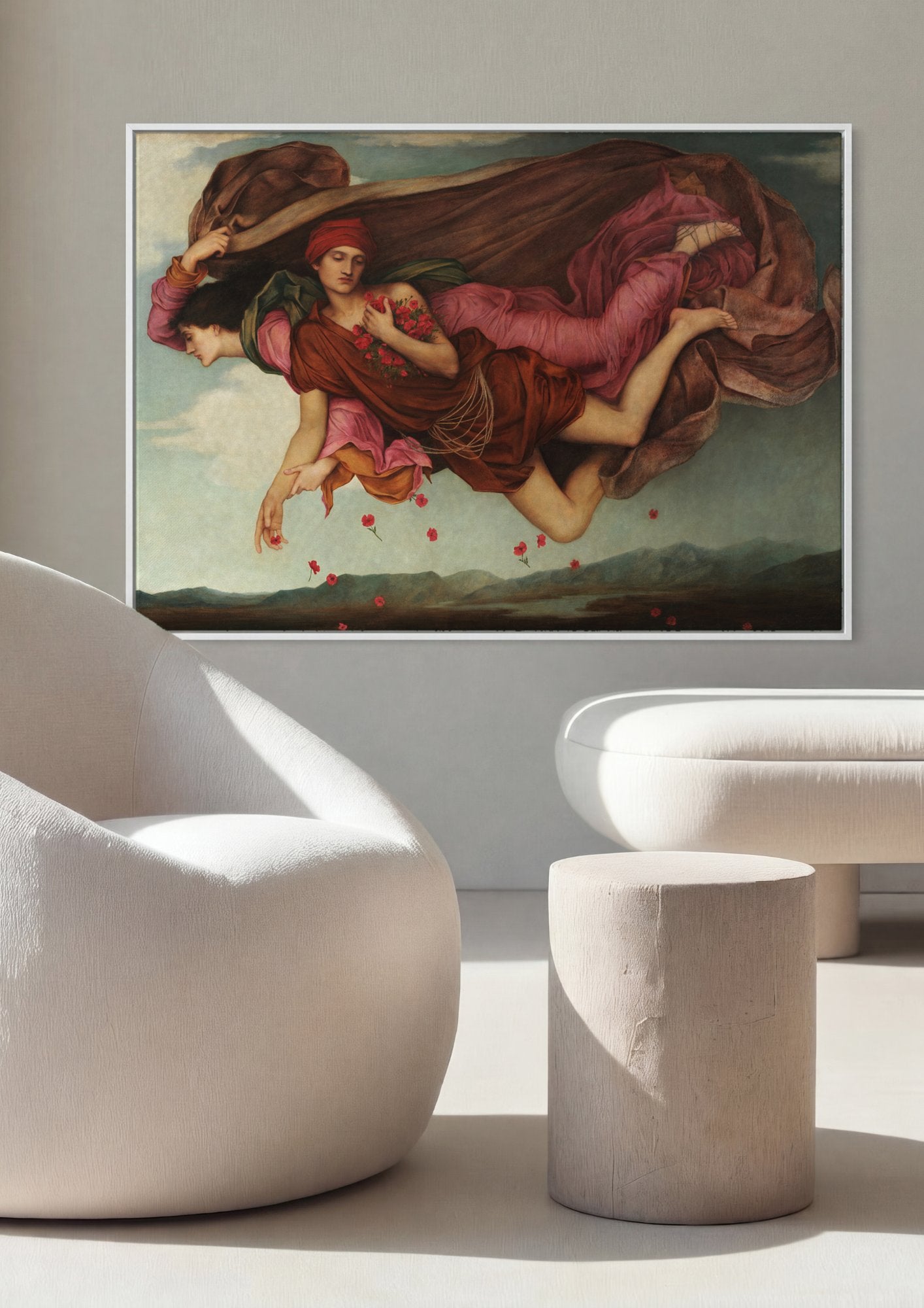 Quadro Decorativo 'Noite e Sono' - Evelyn De Morgan em ambiente decorado