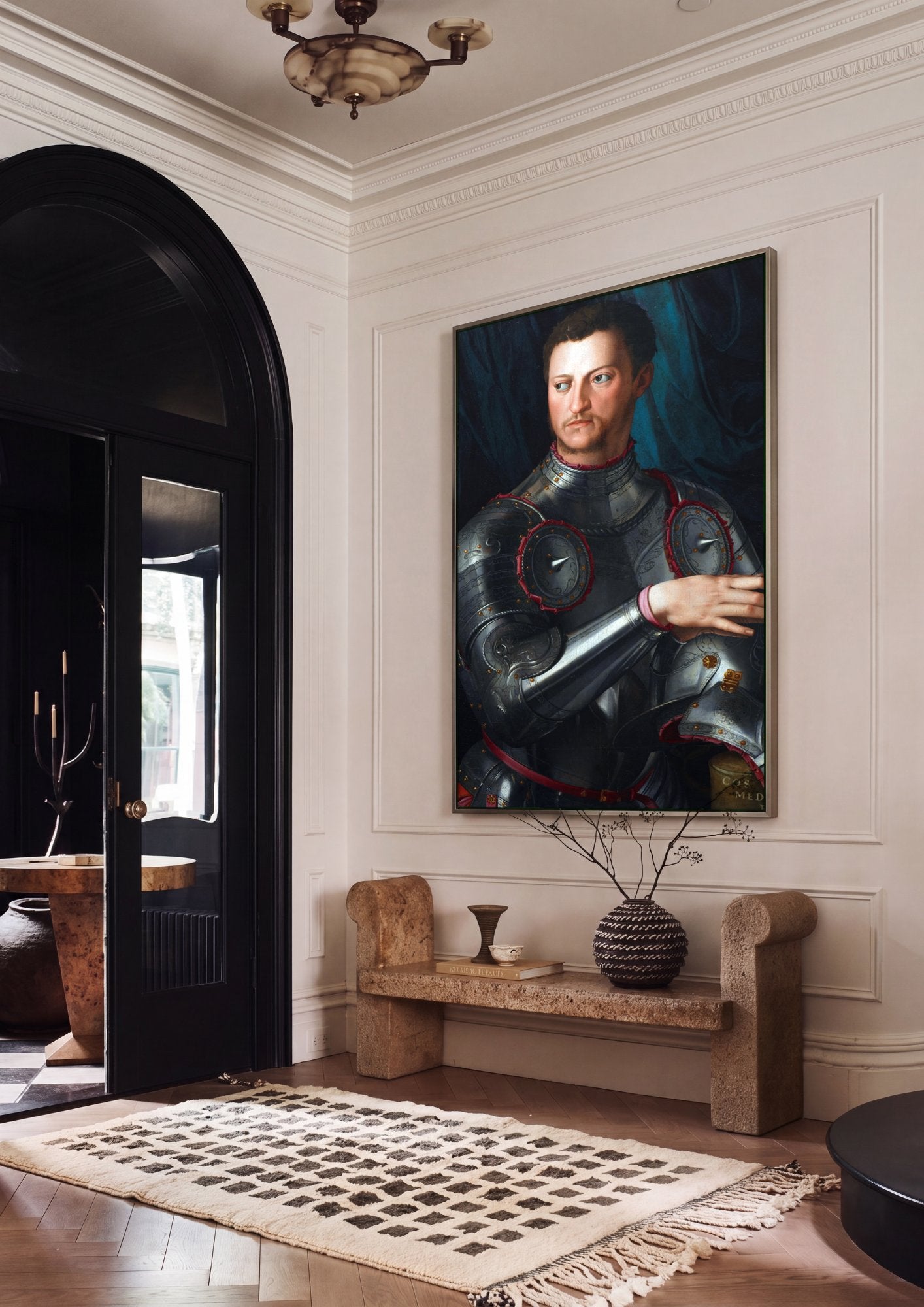 Quadro Decorativo Retrato de Cosimo I de' Medici - Bronzino em ambiente decorado