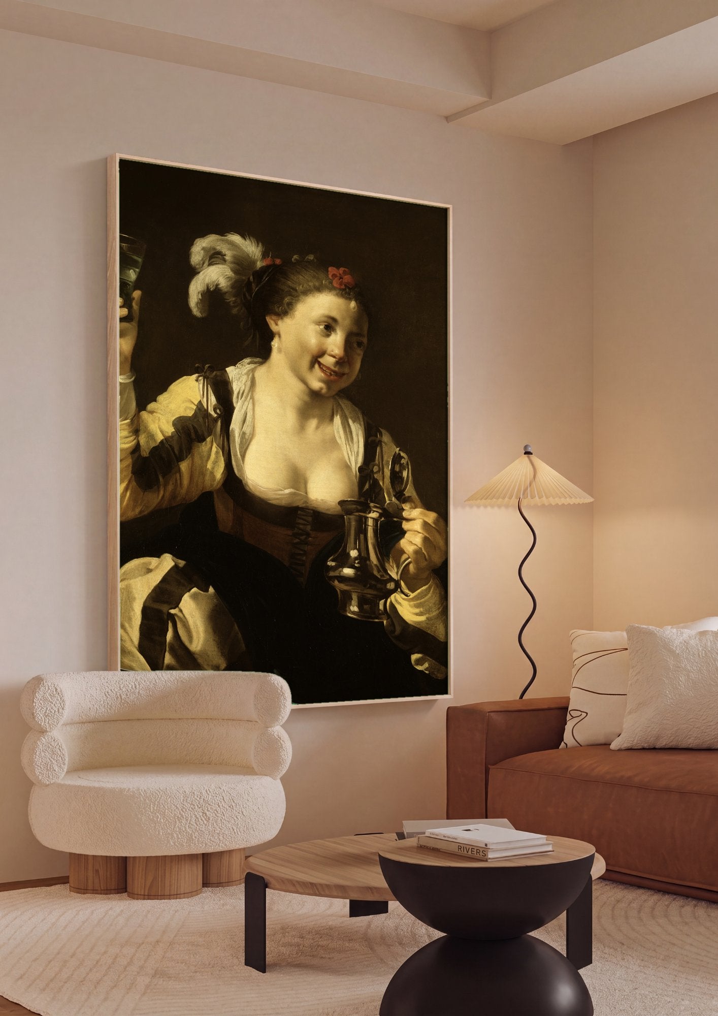 Quadro Decorativo A Jovem com o Copo de Vinho - Hendrick ter Brugghen em ambiente decorado