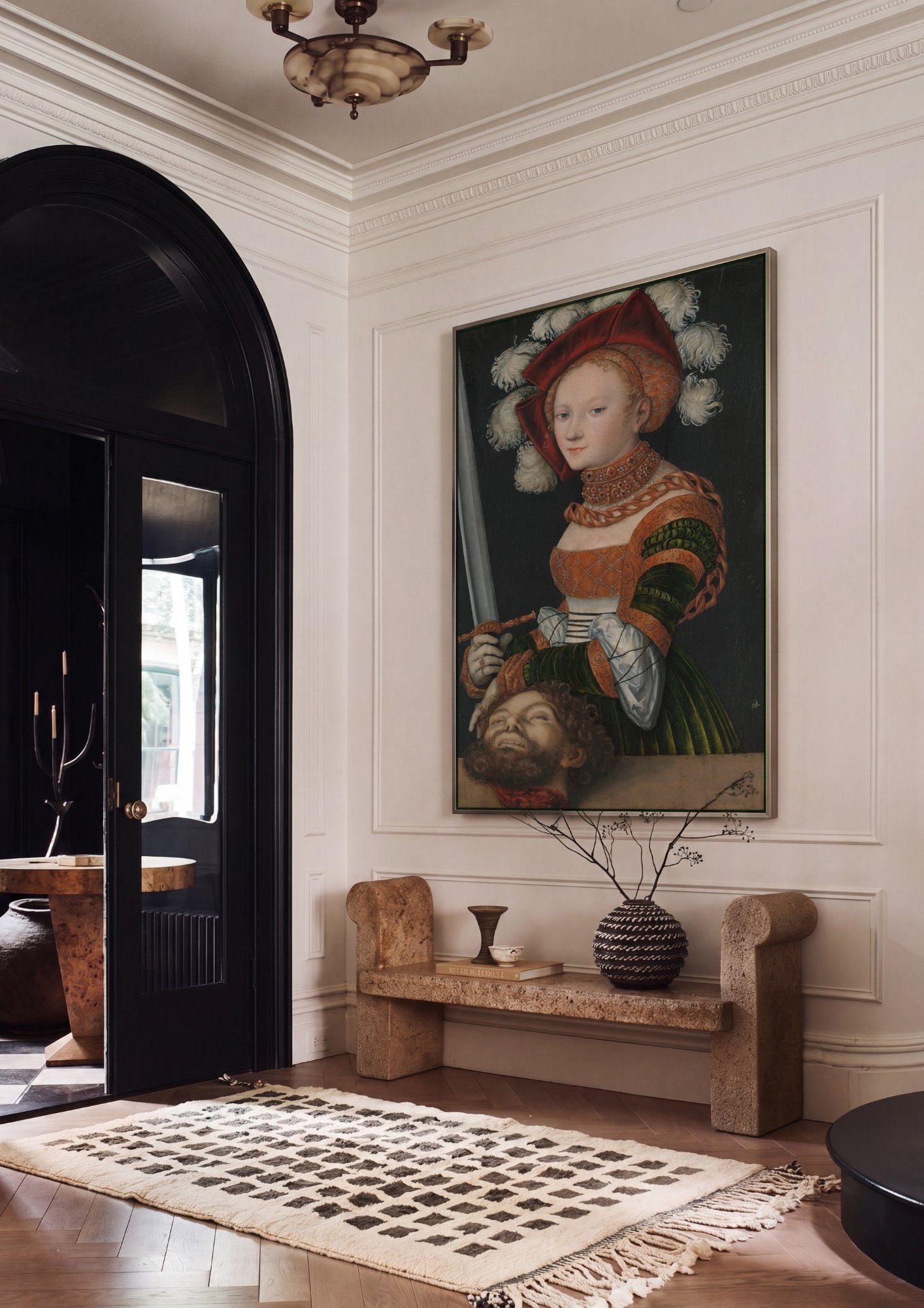 Quadro Decorativo Judith com a Cabeça de Holofernes - Cranach, o Velho em ambiente decorado