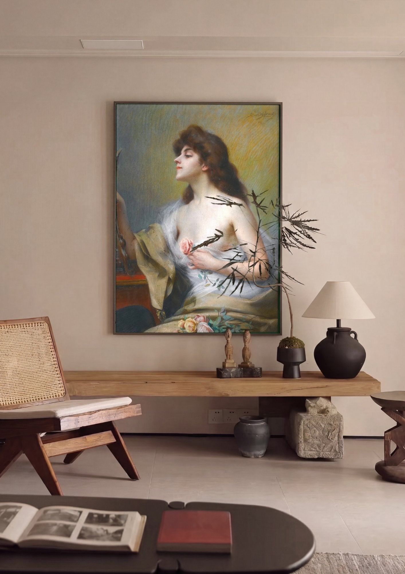Quadro Decorativo A Jovem e o Espelho - Delphin Enjolras em ambiente decorado