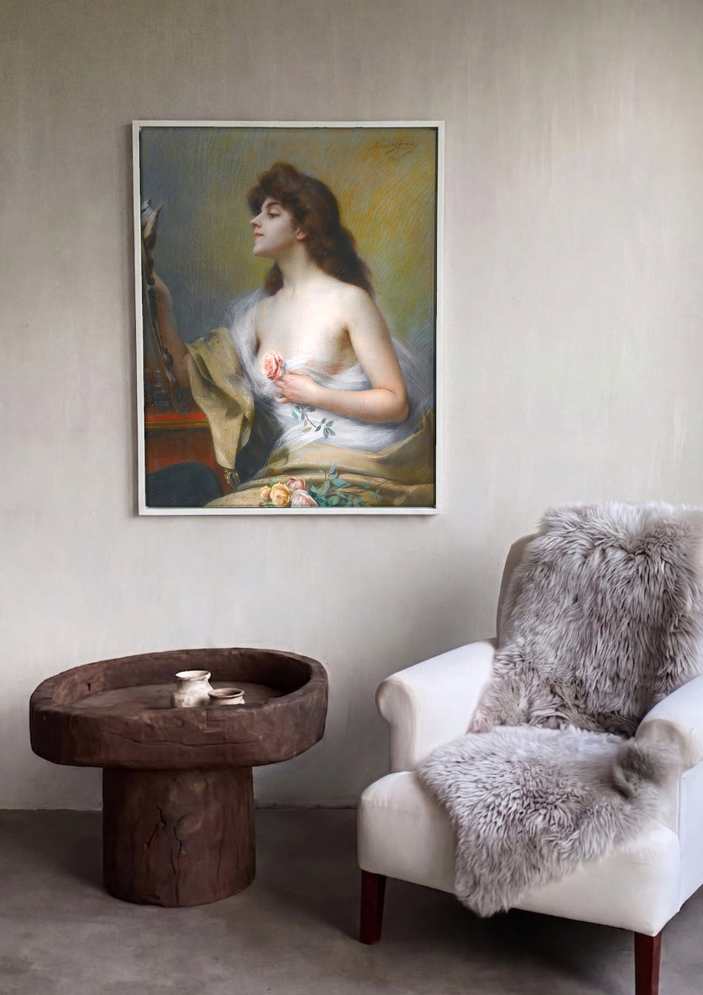 Quadro Decorativo A Jovem e o Espelho - Delphin Enjolras em ambiente decorado