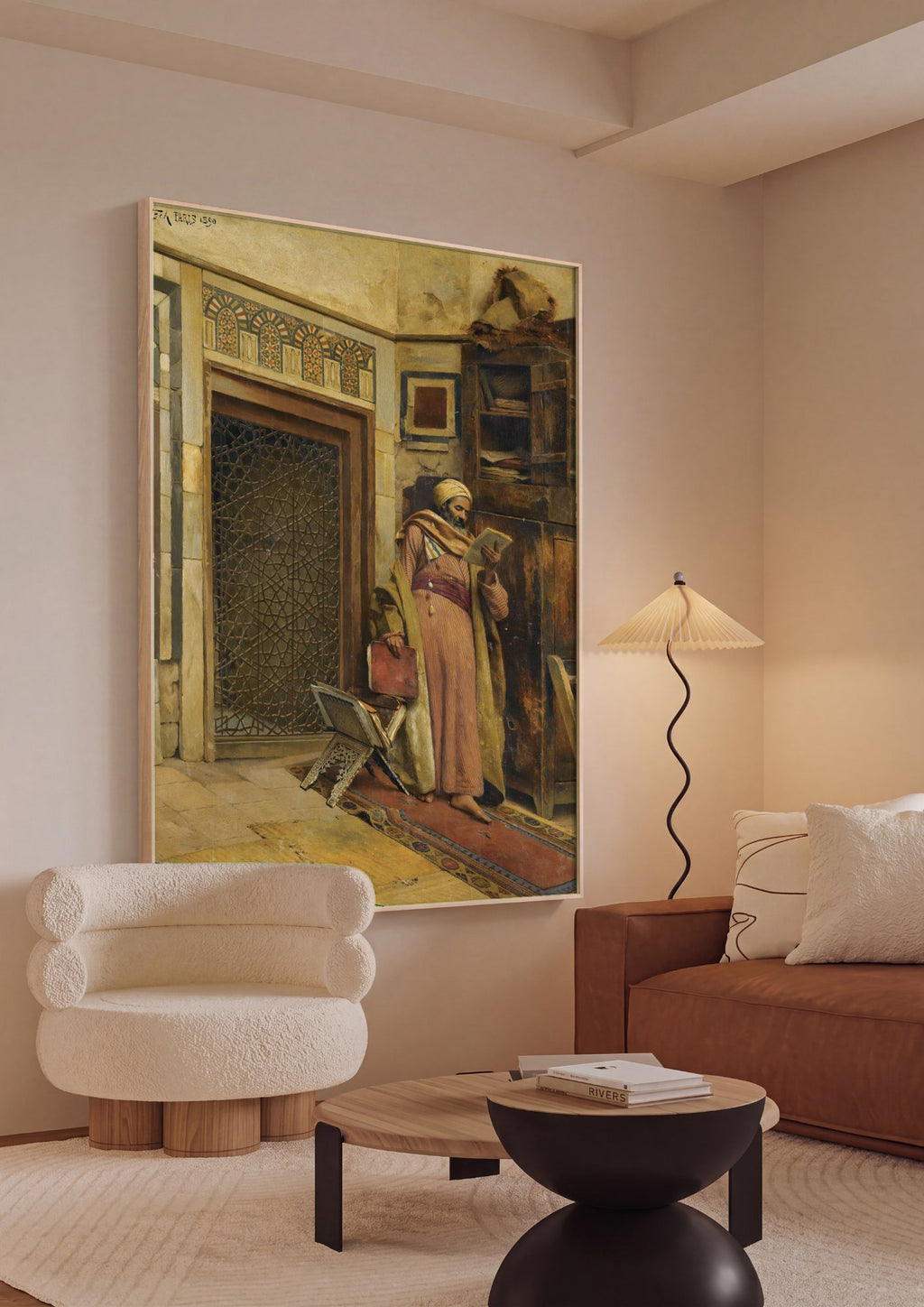 Quadro Decorativo O Estudioso - Ludwing Deutsch em ambiente decorado