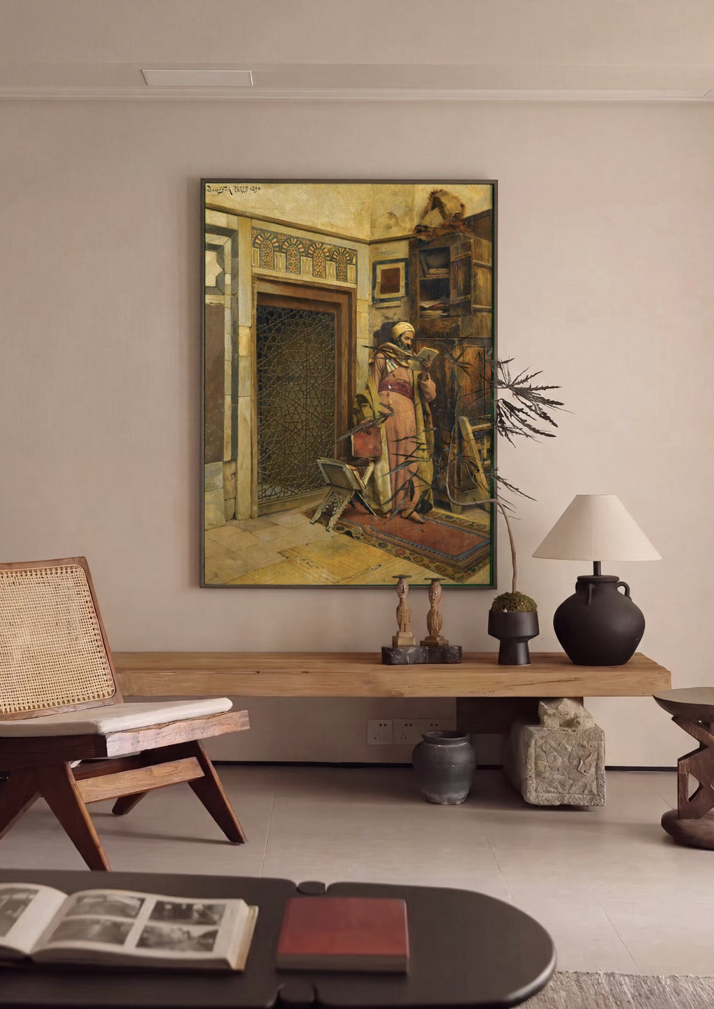 Quadro Decorativo O Estudioso - Ludwing Deutsch em ambiente decorado