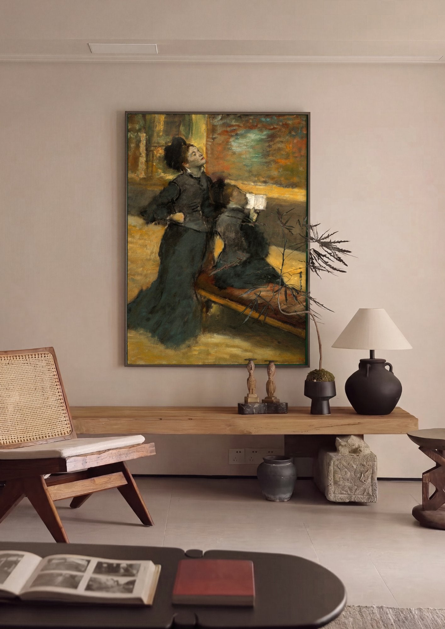 Quadro Decorativo Duas Mulheres - Edgar Degas em ambiente decorado