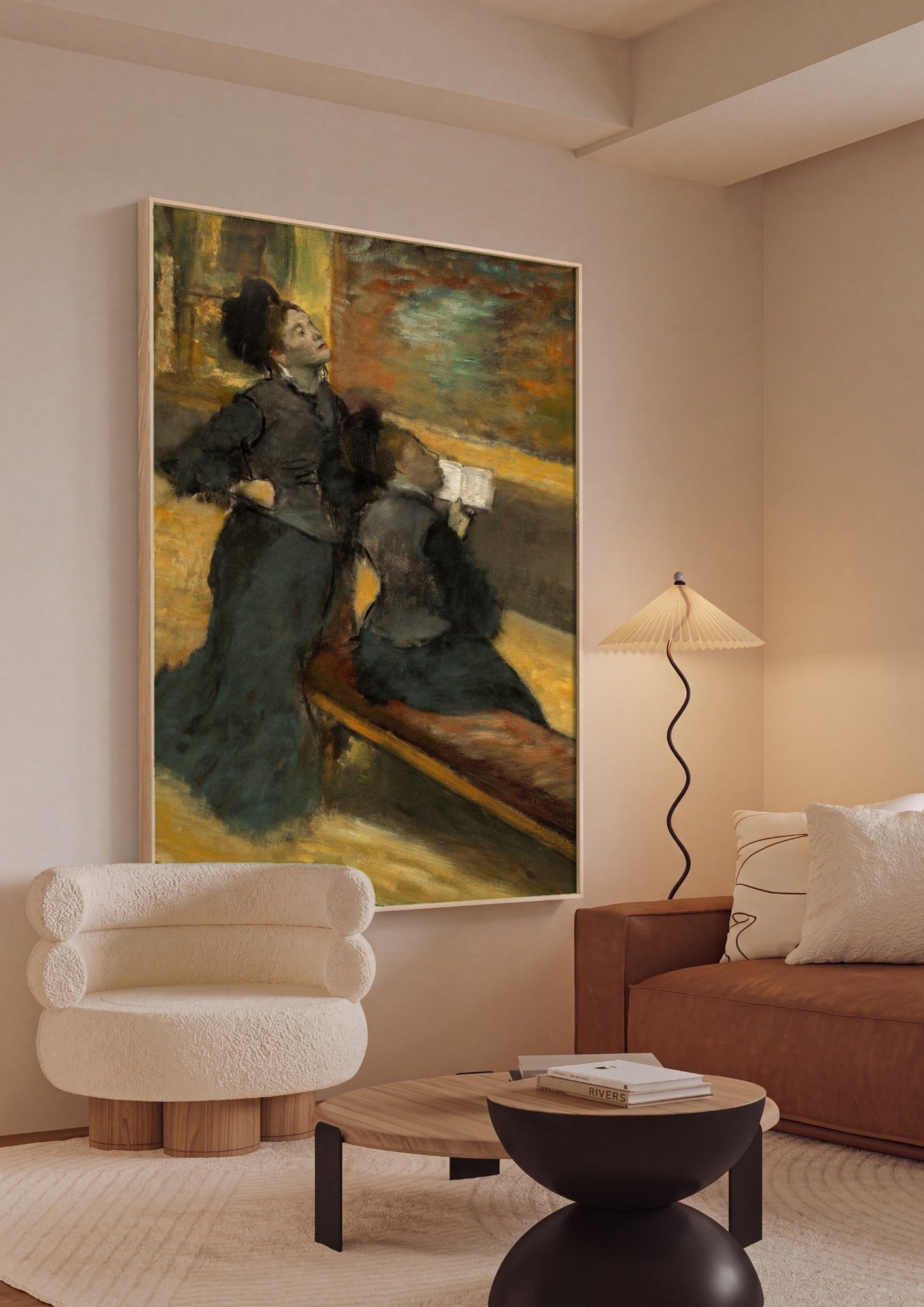 Quadro Decorativo Duas Mulheres - Edgar Degas em ambiente decorado