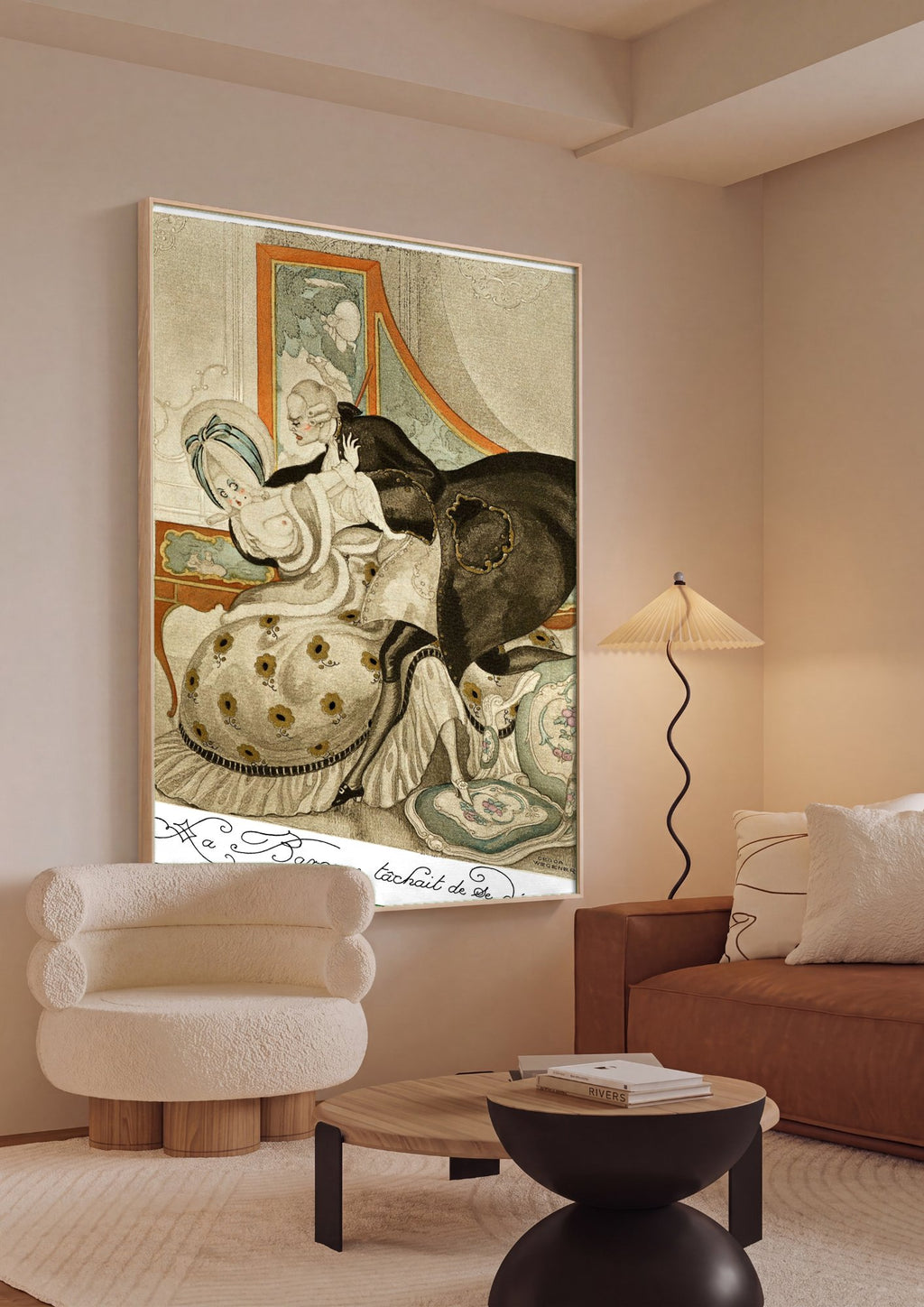 Quadro Decorativo La Baronne Tâchait De Se Dégager - Gerda Wegener em ambiente decorado