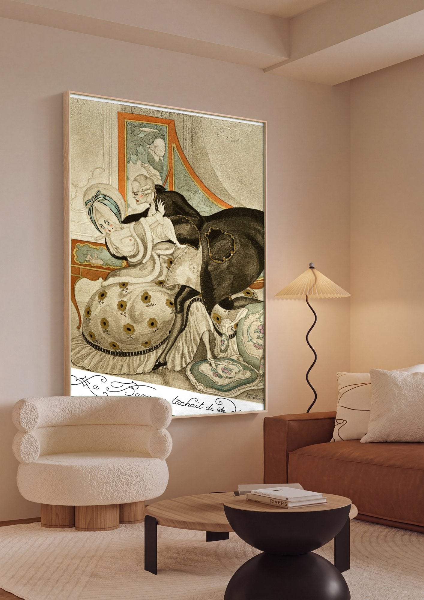 Quadro Decorativo La Baronne Tâchait De Se Dégager - Gerda Wegener em ambiente decorado