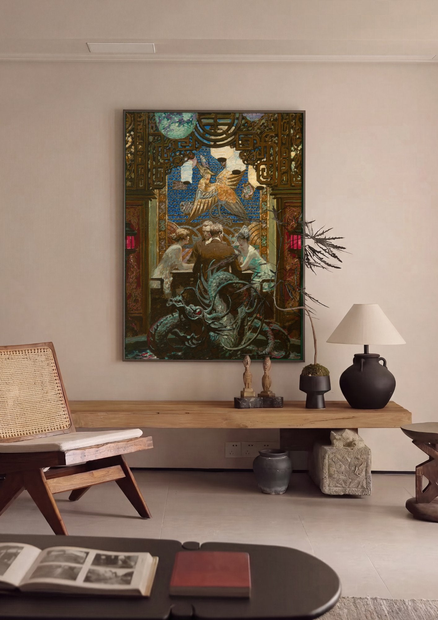 Quadro Decorativo Aventura no Oriente - Dean Cornwell em ambiente decorado