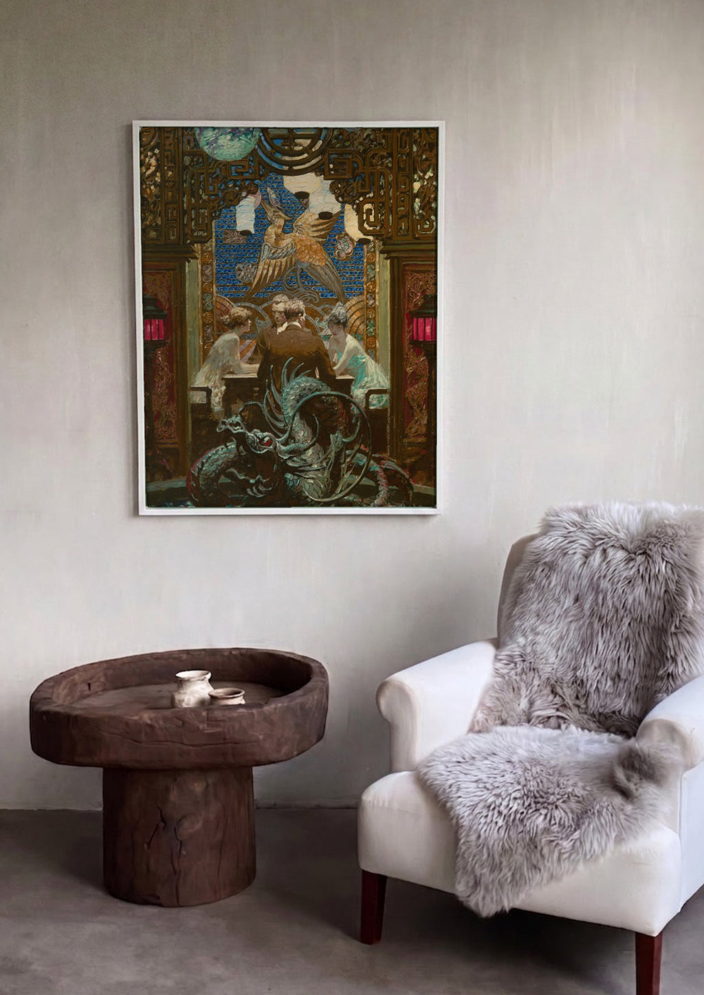 Quadro Decorativo Aventura no Oriente - Dean Cornwell em ambiente decorado