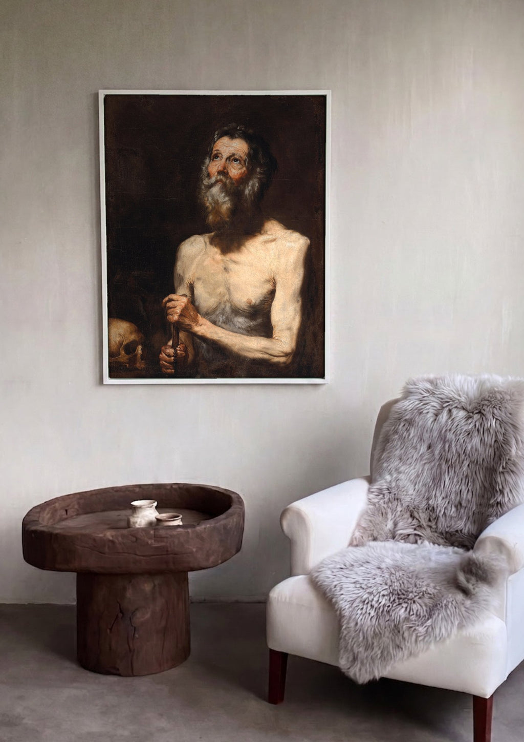 Quadro Decorativo São Jerônimo - Jusepe de Ribera em ambiente decorado