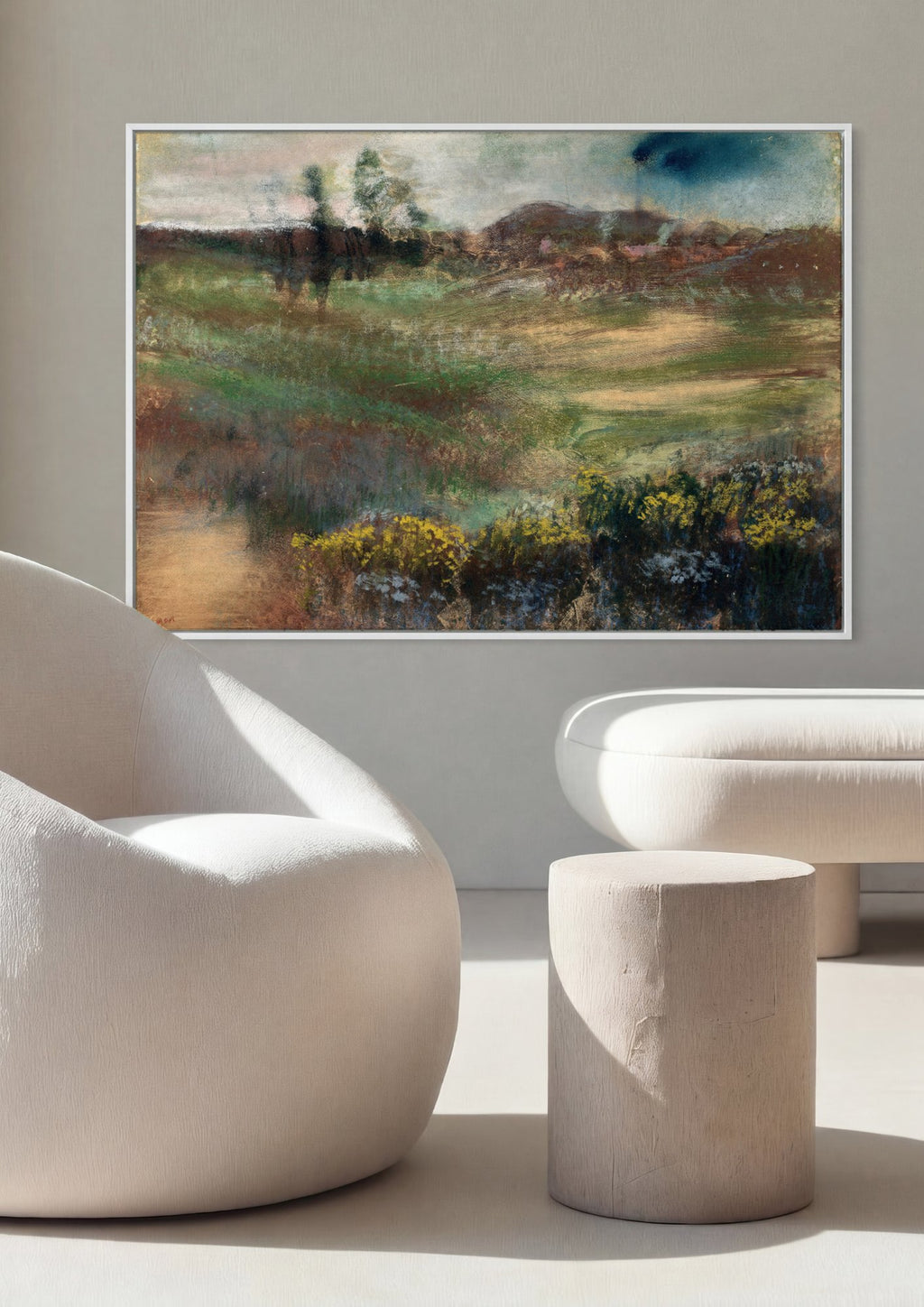 Quadro Decorativo Paisagem com Nuvens - Degas em ambiente decorado