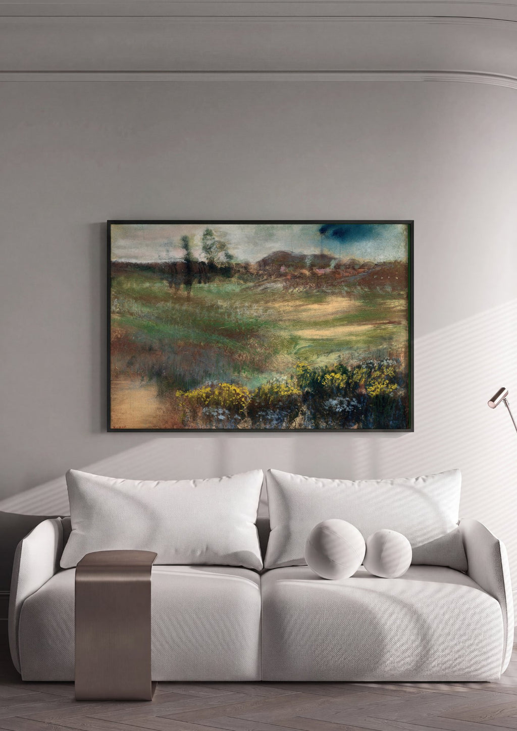Quadro Decorativo Paisagem com Nuvens - Degas em ambiente decorado