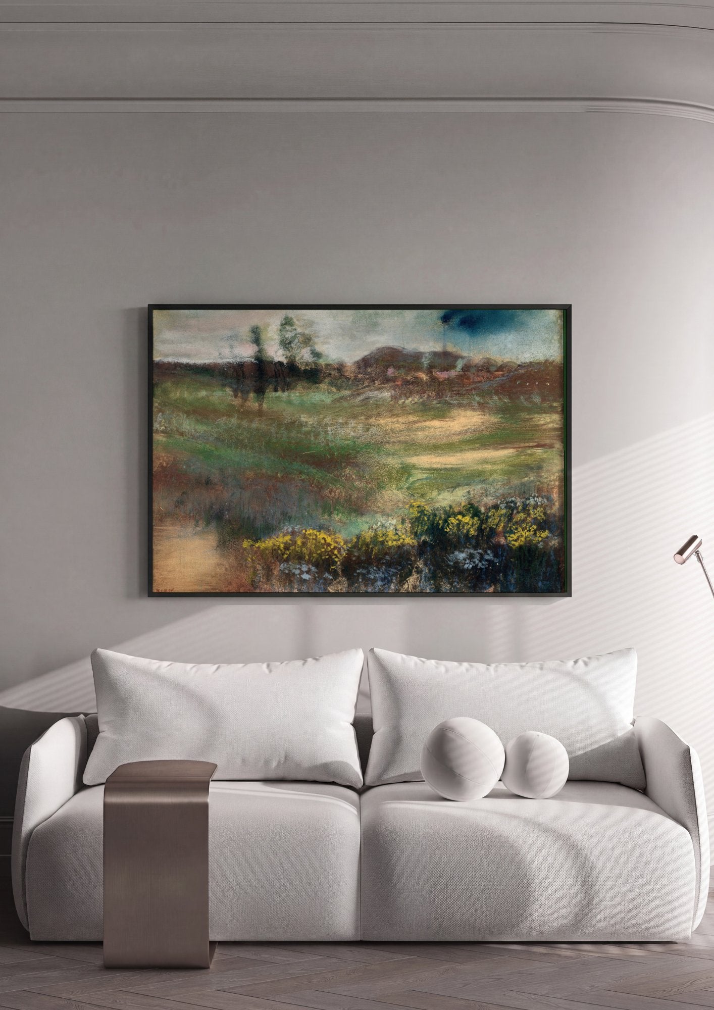 Quadro Decorativo Paisagem com Nuvens - Degas em ambiente decorado