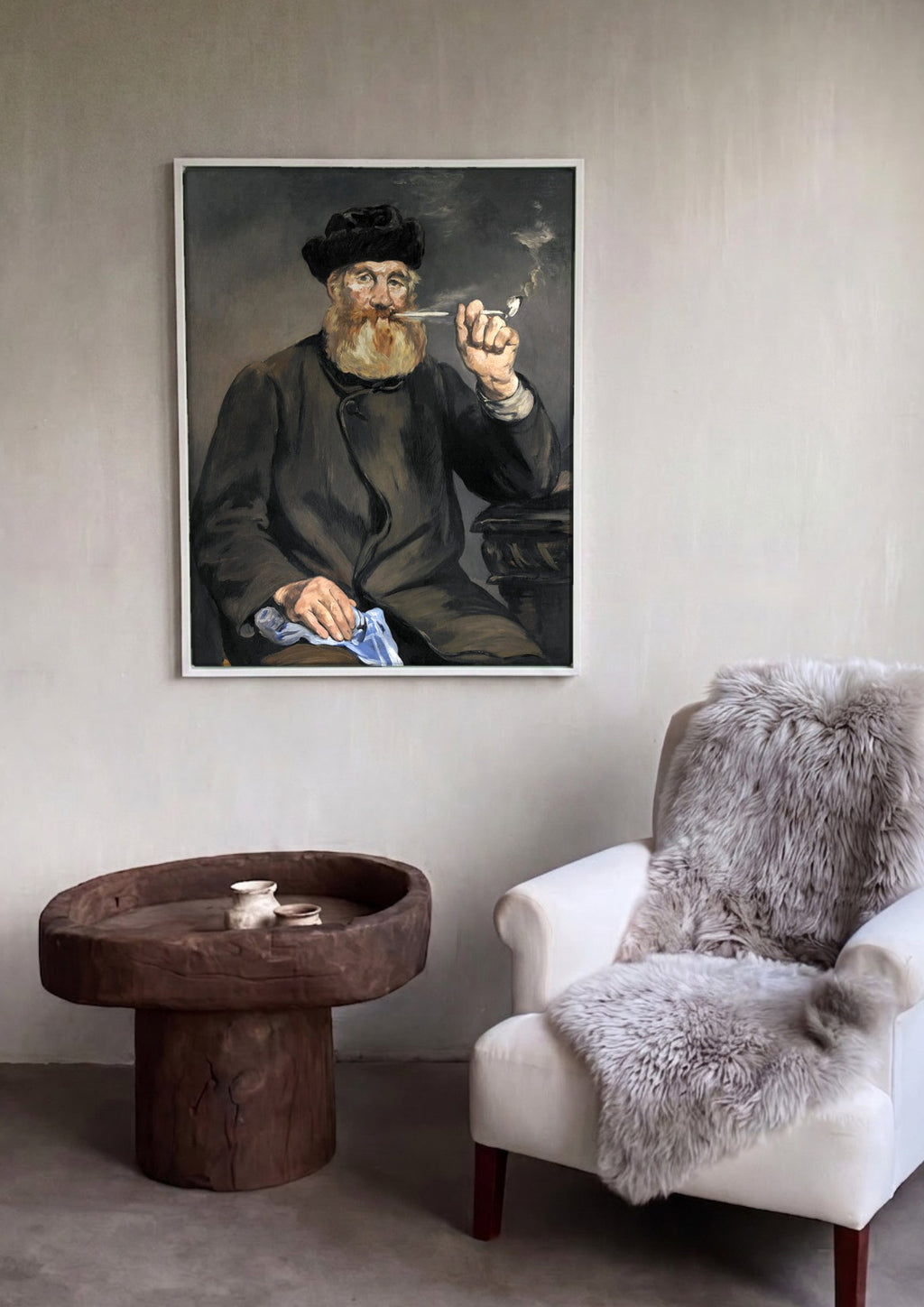 Quadro Decorativo O Bombeiro (Retrato de Joseph Lucas) - Manet em ambiente decorado